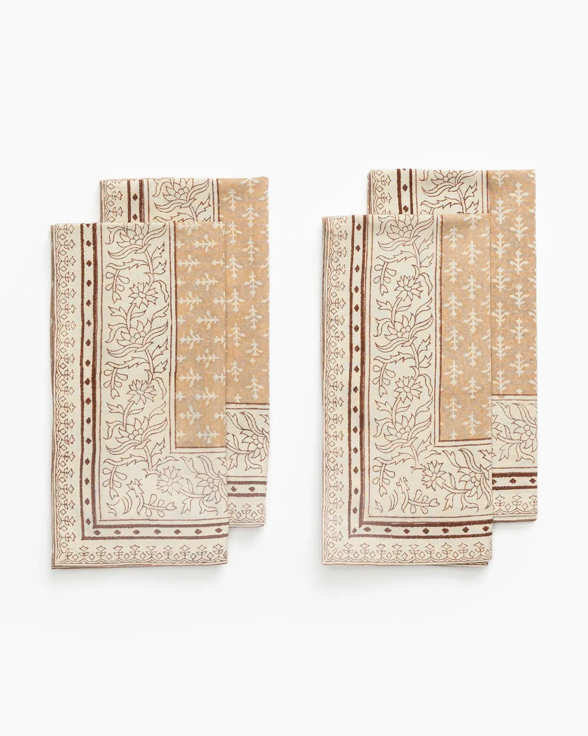 Olena Block Print Napkins Set of 4 - Rust, Cotton product