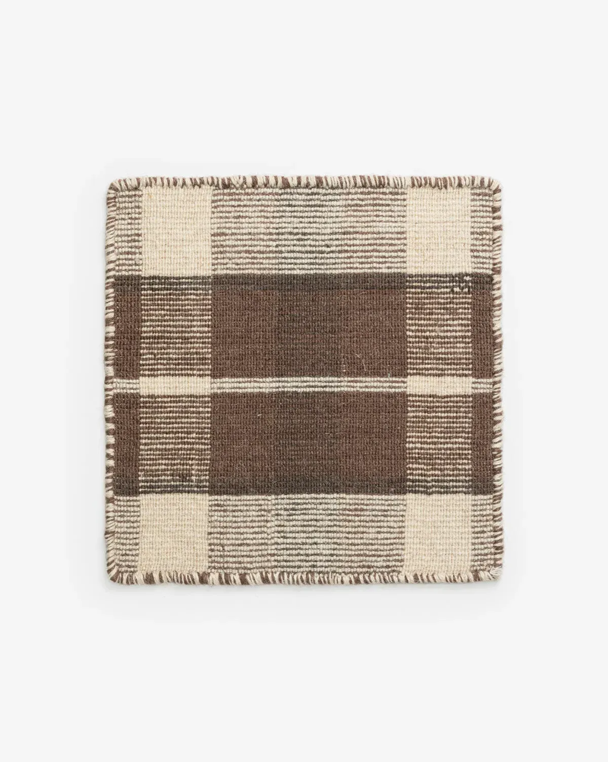 Orton Handwoven Wool Rug Swatch - Brown, Charcoal product