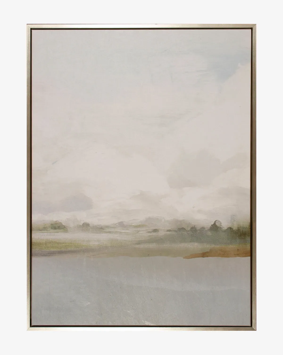 Overcast Shoreline I Canvas Artwork - Silver, Wood product