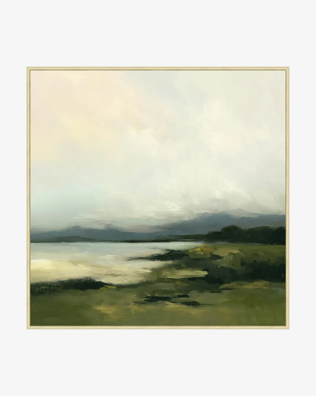 Overcast Wetland Canvas Wall Art - Green, Blue product