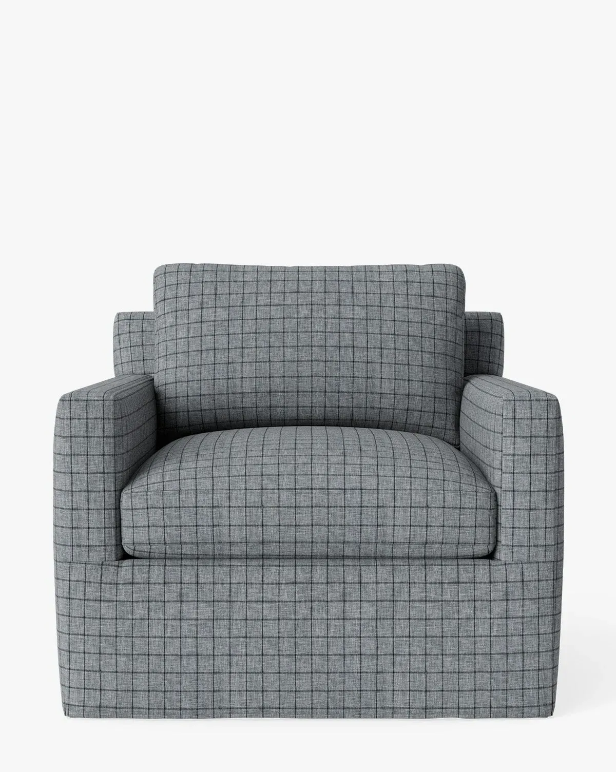 Peterson Slipcover Lounge Chair - Ash Windowpane Wovens product