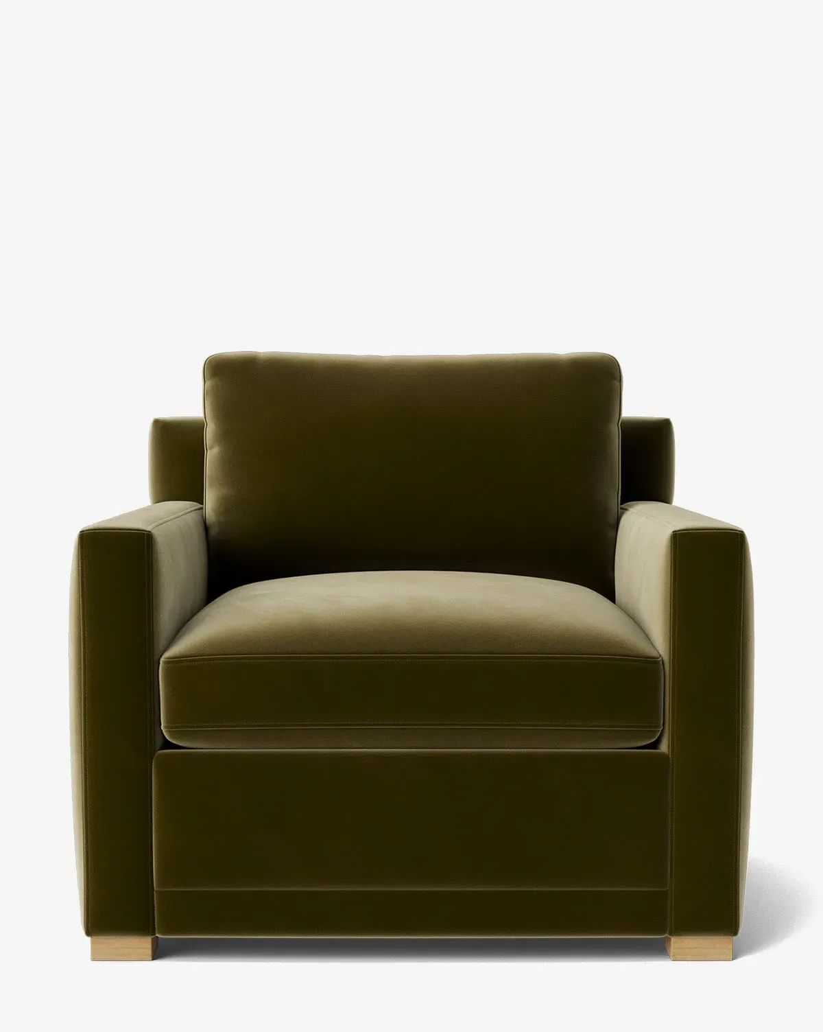 Peterson Upholstered Lounge Chair - Olive, Velvet product