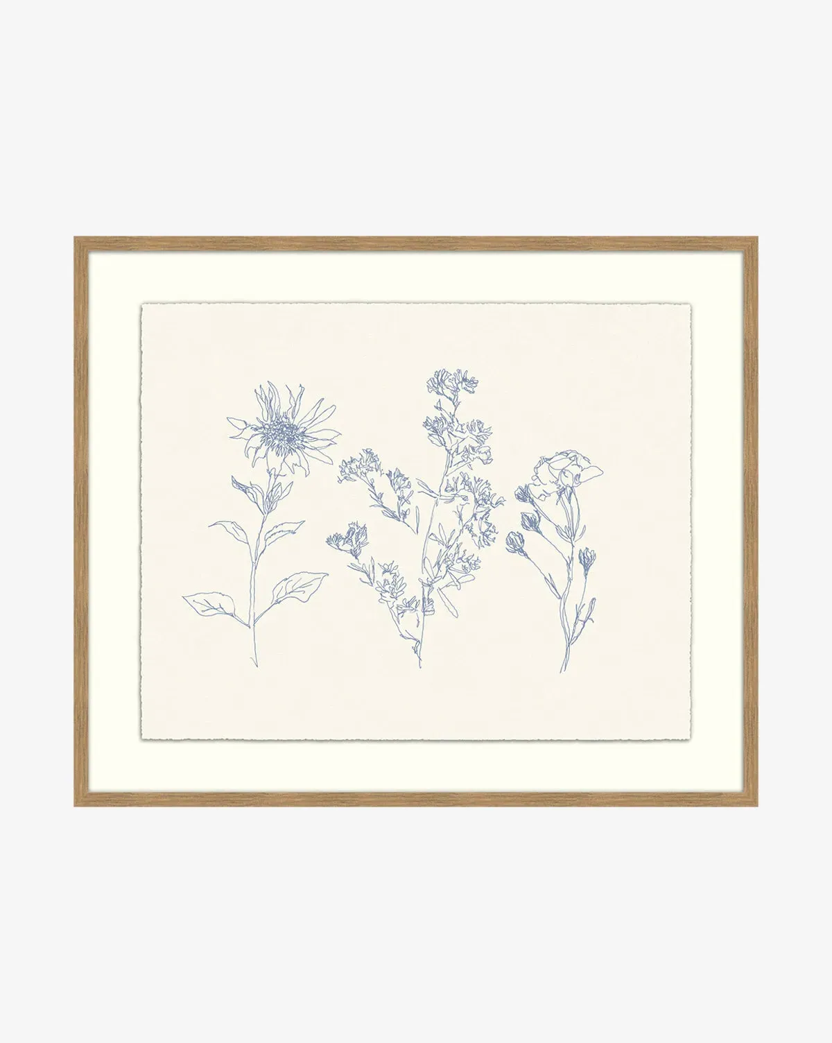 Petites Fleurs Framed Botanical Print - Blue, White product