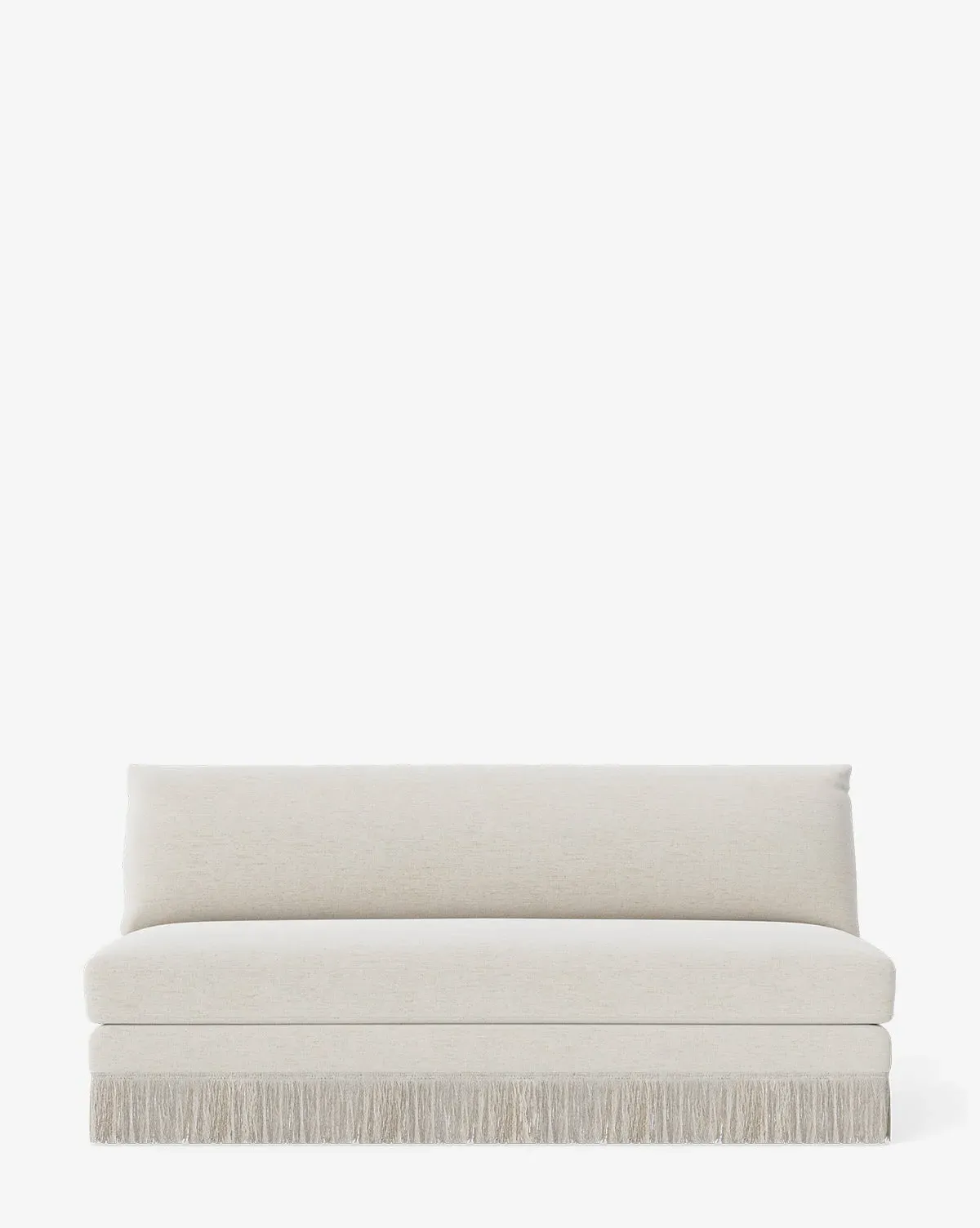 Philippa 68" Settee with Fringe Border - Alabaster, Crypton product