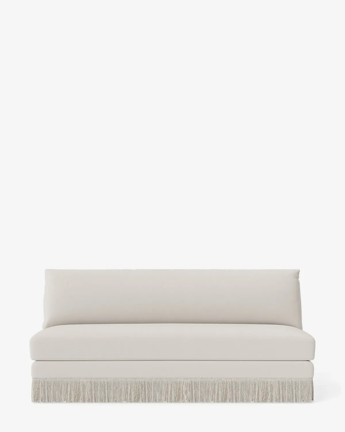Philippa 68" Settee with Fringe Border - Blanc, Crypton product