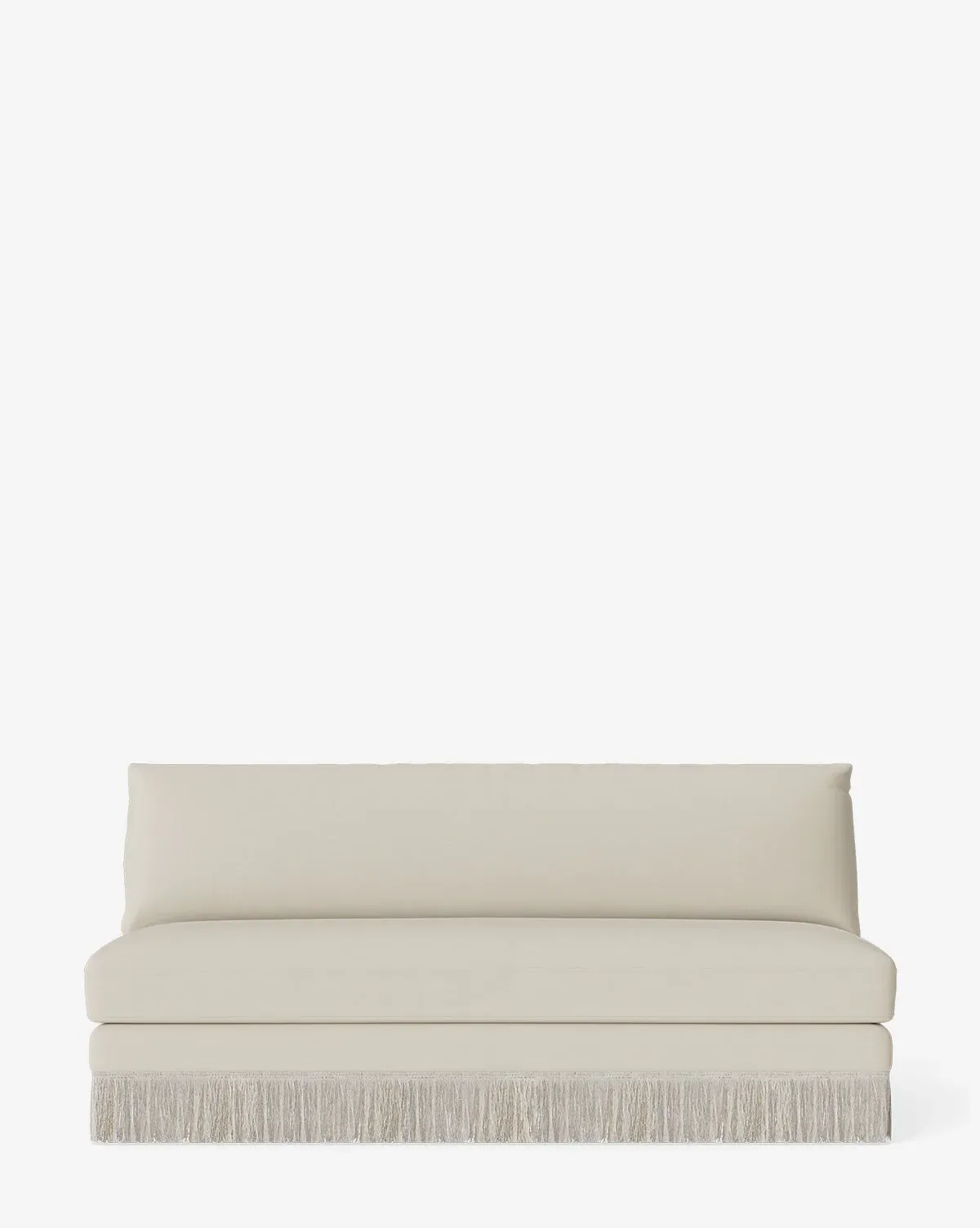 Philippa 68" Settee with Fringe Border - Sea Salt, Perennials Fabric product