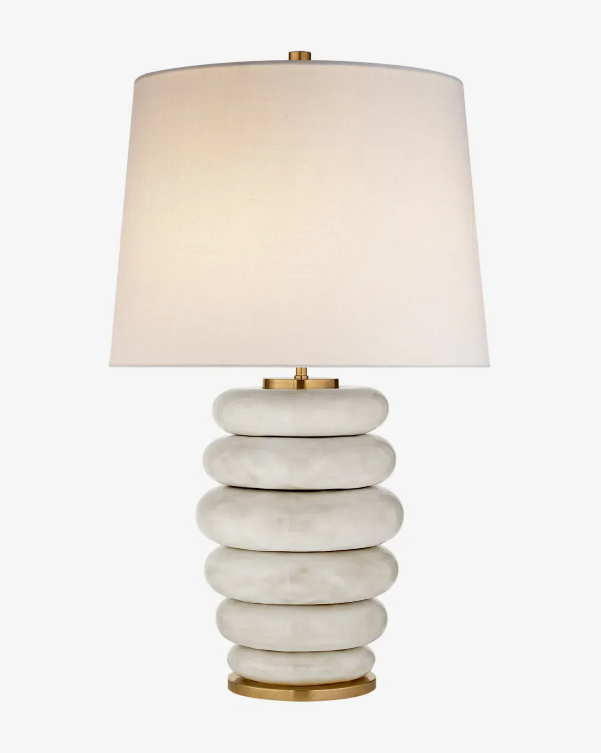 Phoebe Stacked Table Lamp - Antiqued White, Ceramic product