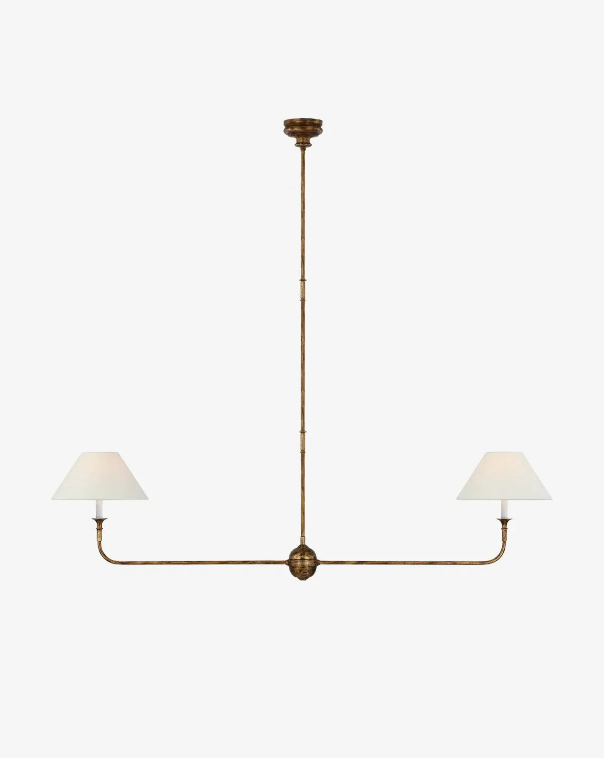 Piaf Large Two Light Linear Pendant Chandelier - Antique Gild product