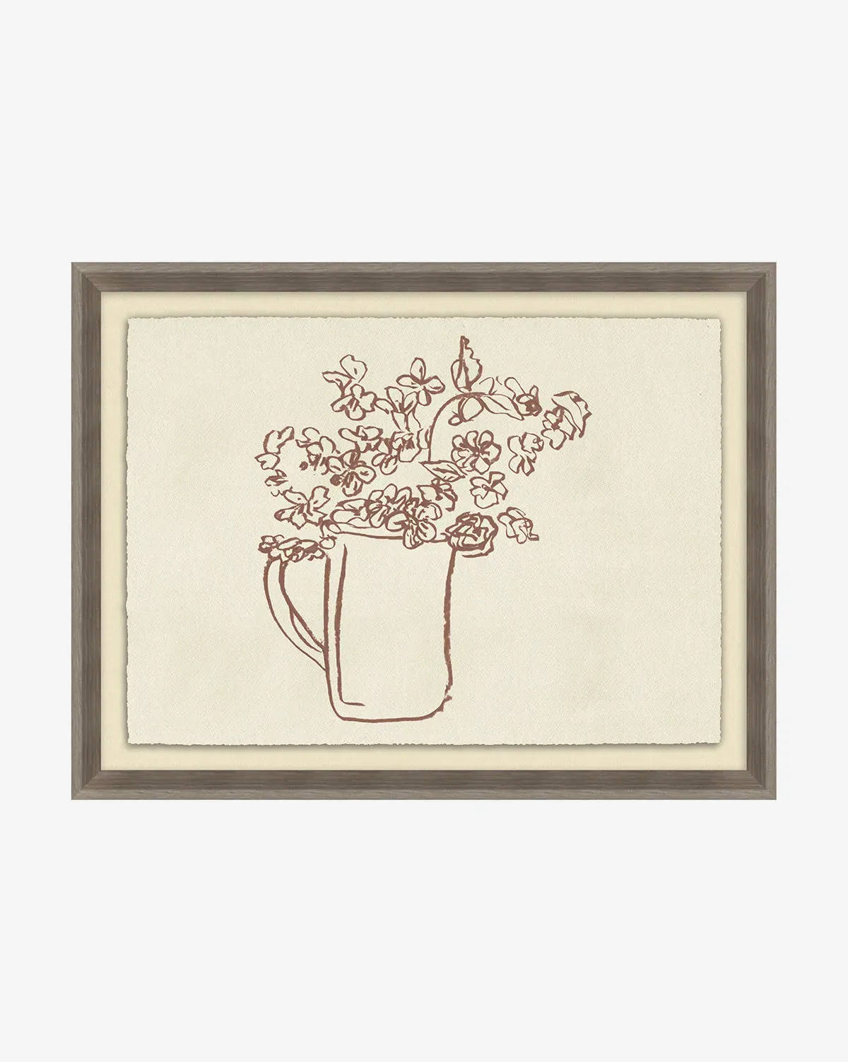 Pitcher of Flowers Framed Wall Art - Charcoal product