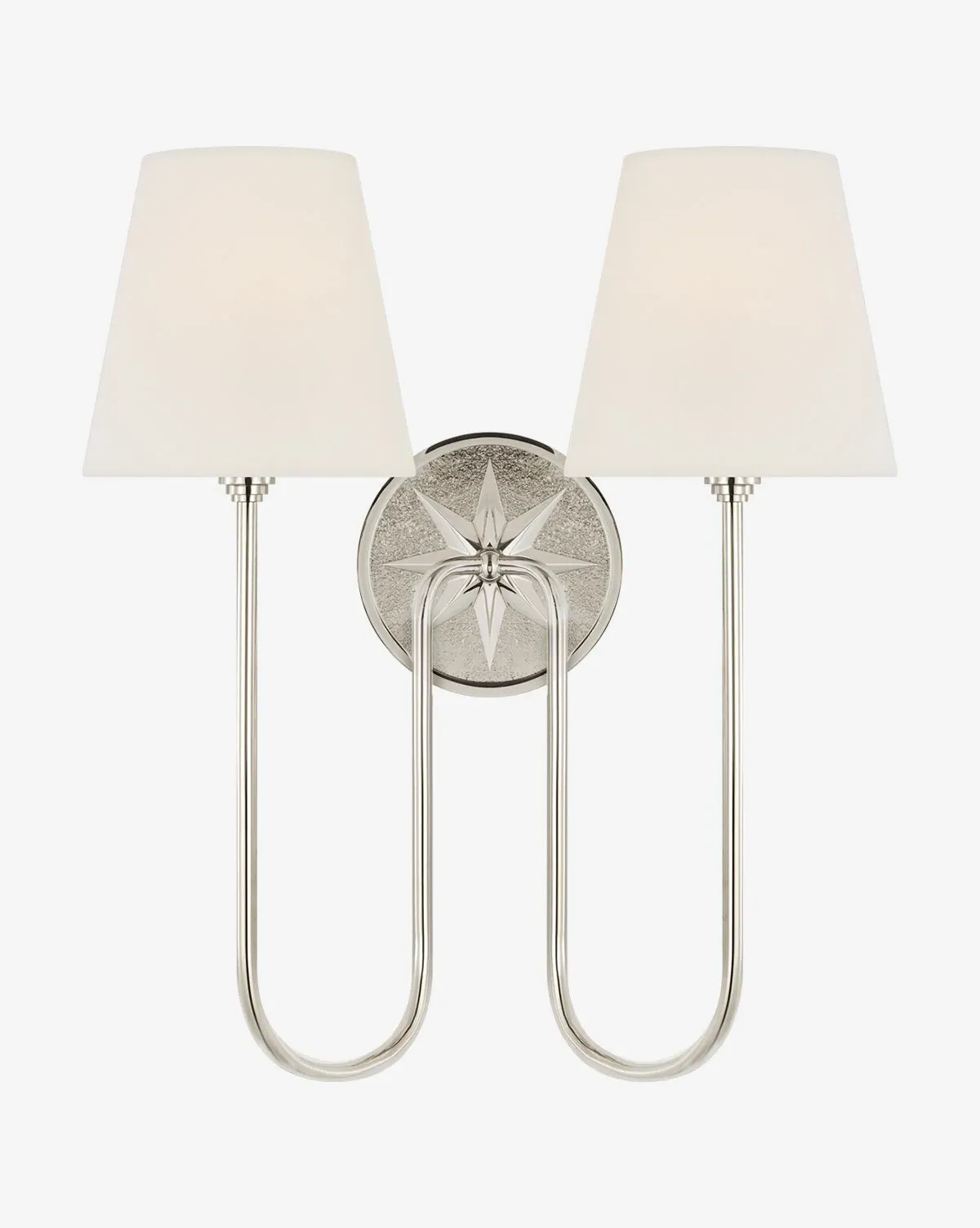 Polaris Double Wall Sconce - Polished Nickel, Linen product