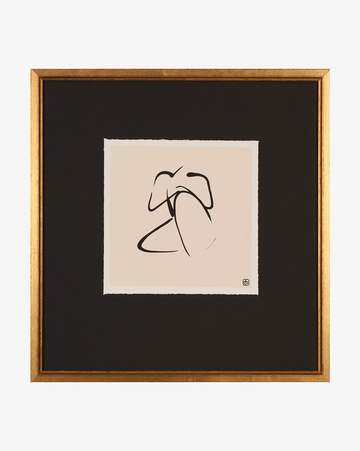Pose Sketch 1 Framed Artwork - Black, Gold product