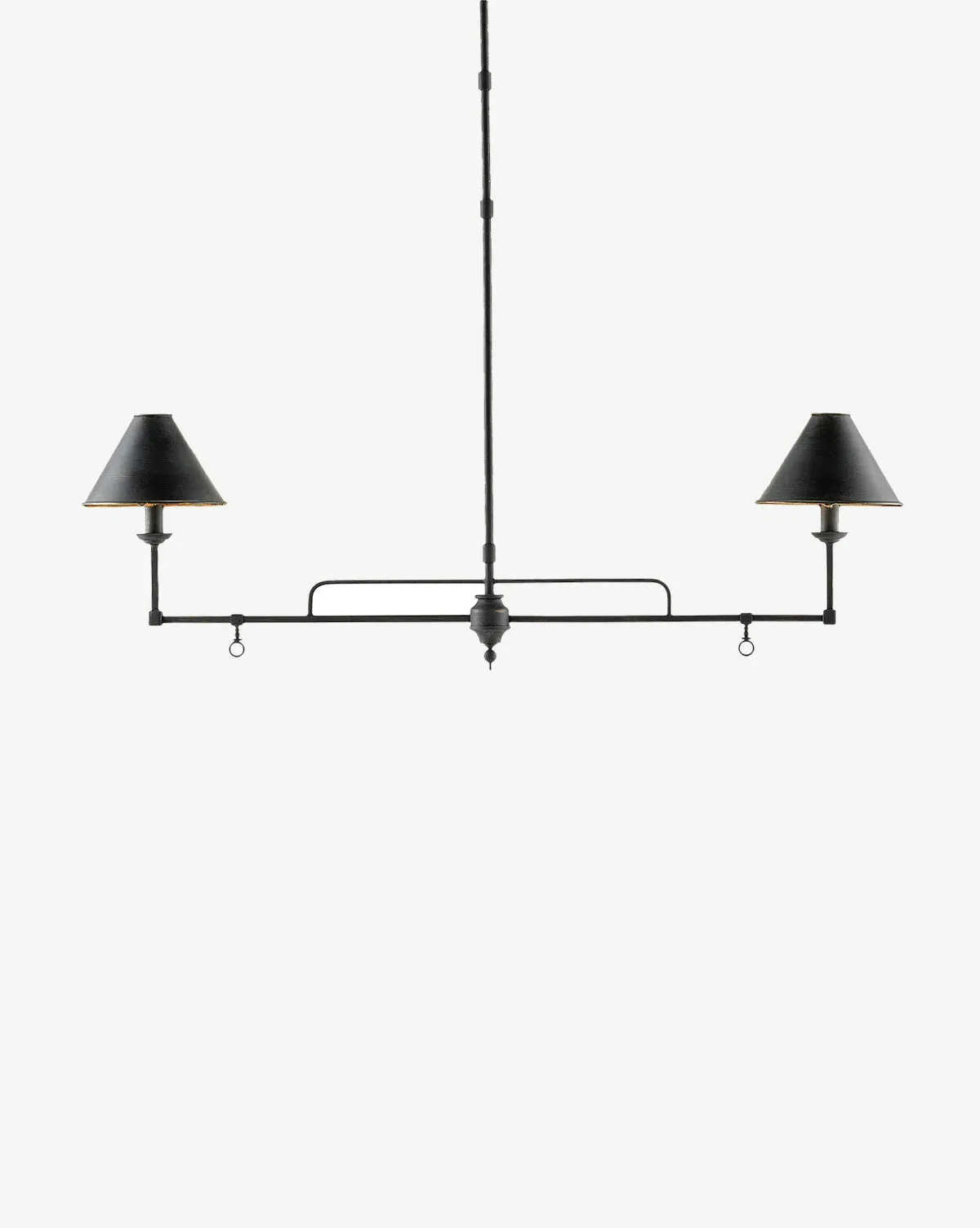 Prosperity Rectangular Chandelier - French Black, Gold Leaf product