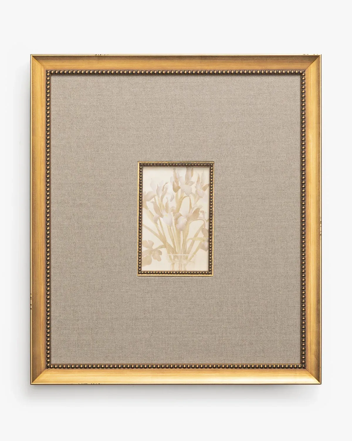 Purple Irises in Vases Framed Wall Art - Gold product