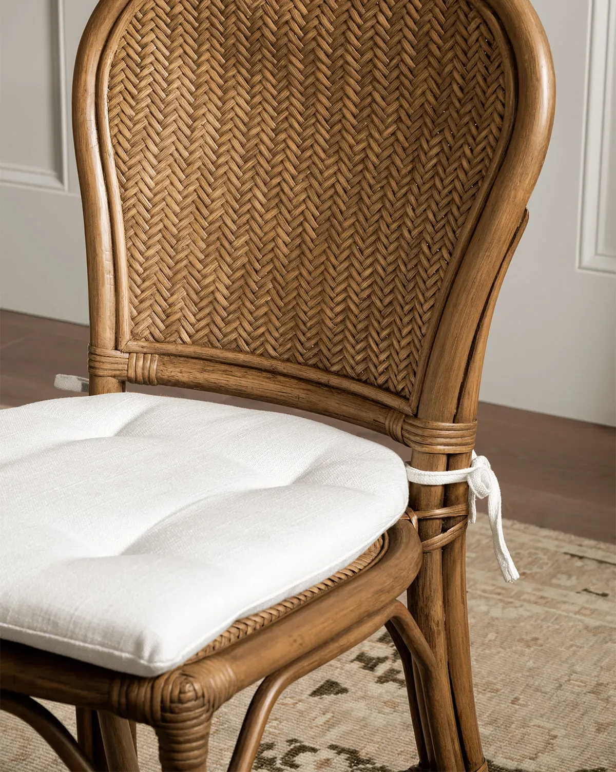 Rafaella Dining Chair Cushion - White, Slub Weave product