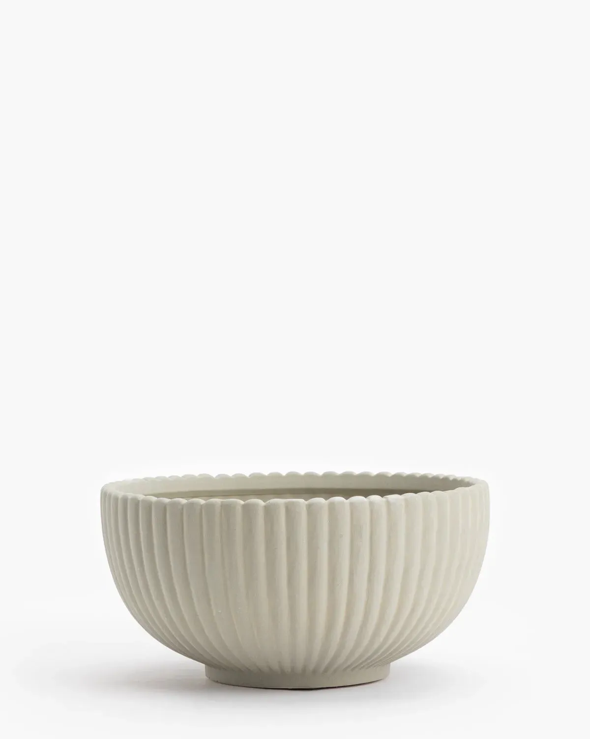Reeded Bowl - Green-Tinted Beige product
