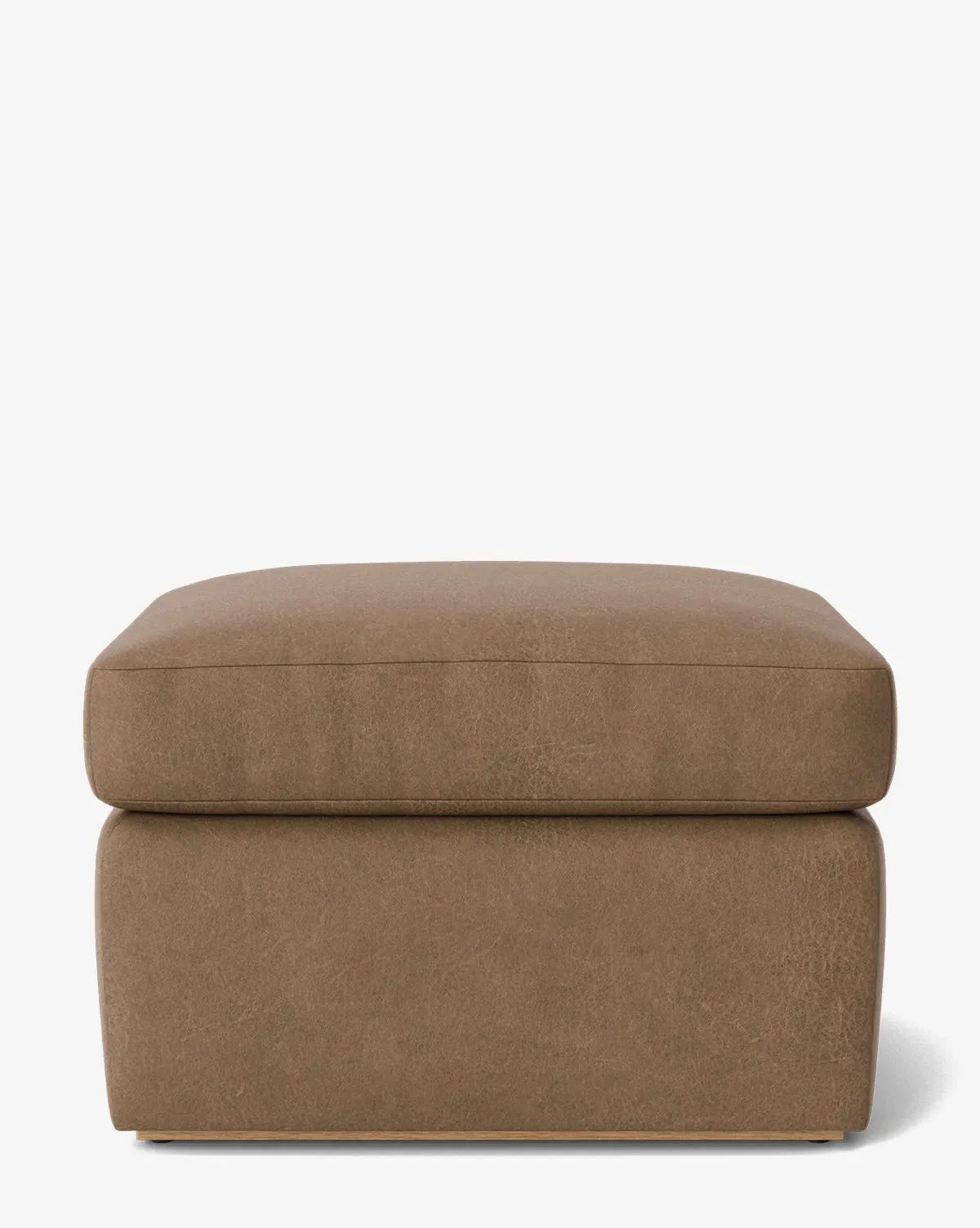 Reese Ottoman - Driftwood Leather product