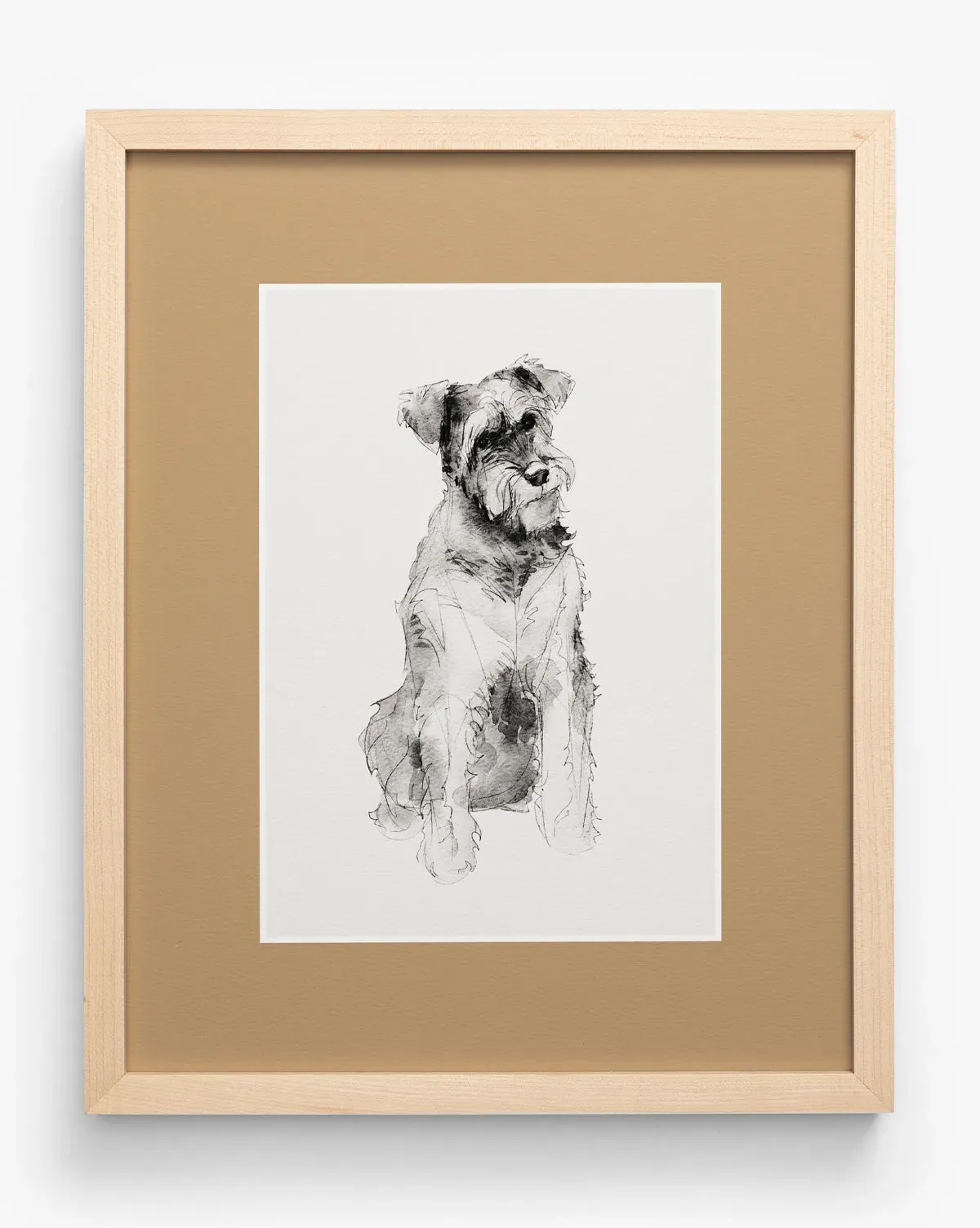 Rex Schnauzer Watercolor Framed Artwork - Maple product