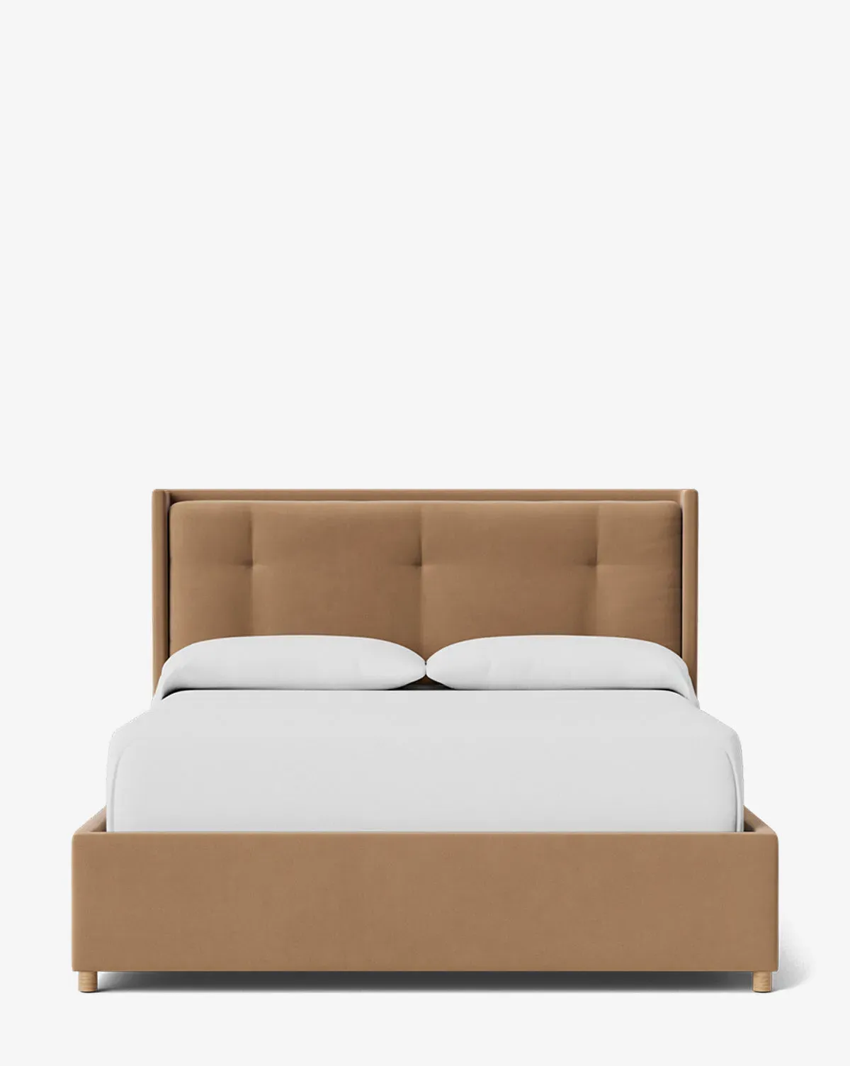 Ria Low Headboard Queen Size Bed - Toffee, Velvet product