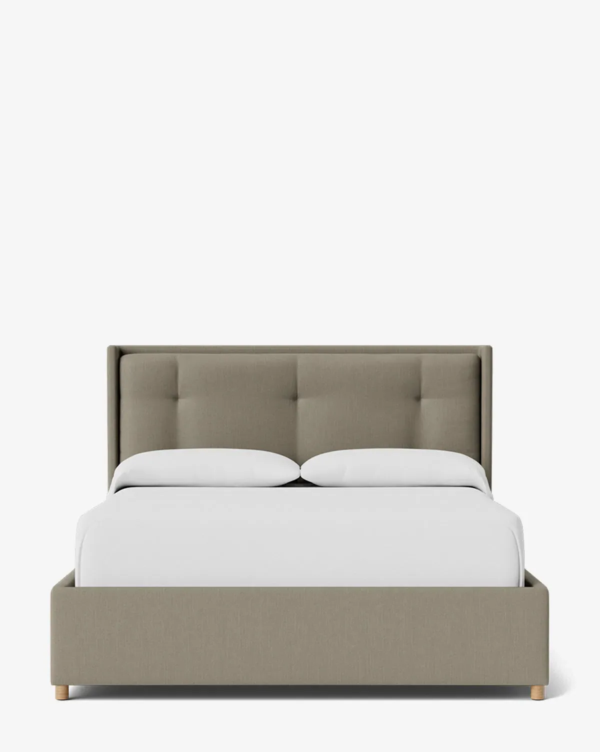 Ria Queen Size Bed Low Headboard - Cement, Belgian Linen product