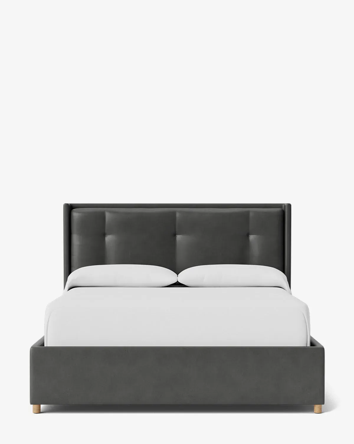 Ria Queen Size Bed Low Headboard - Flint, Leather product