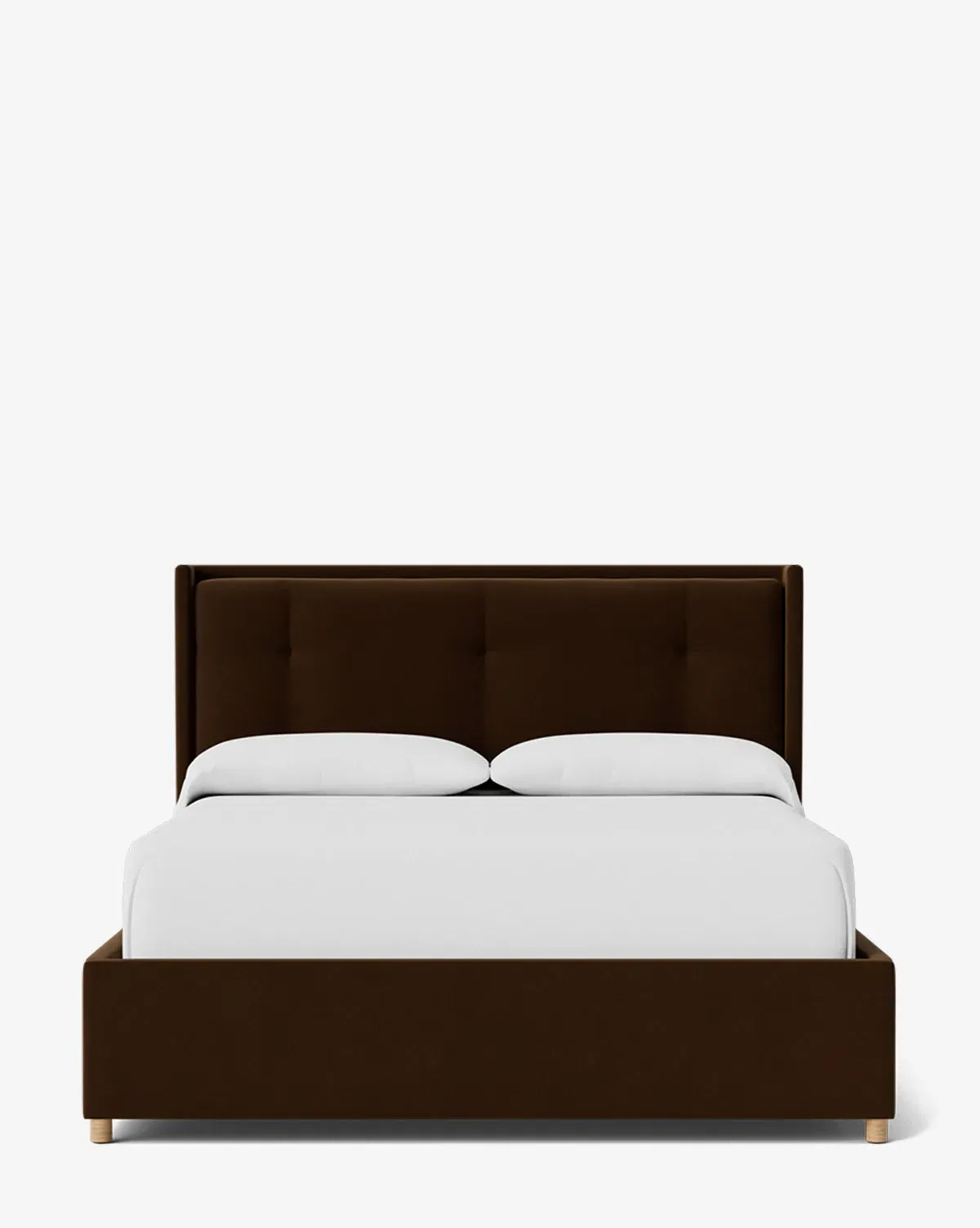 Ria Queen Size Bed Low Headboard - Praline, Velvet product