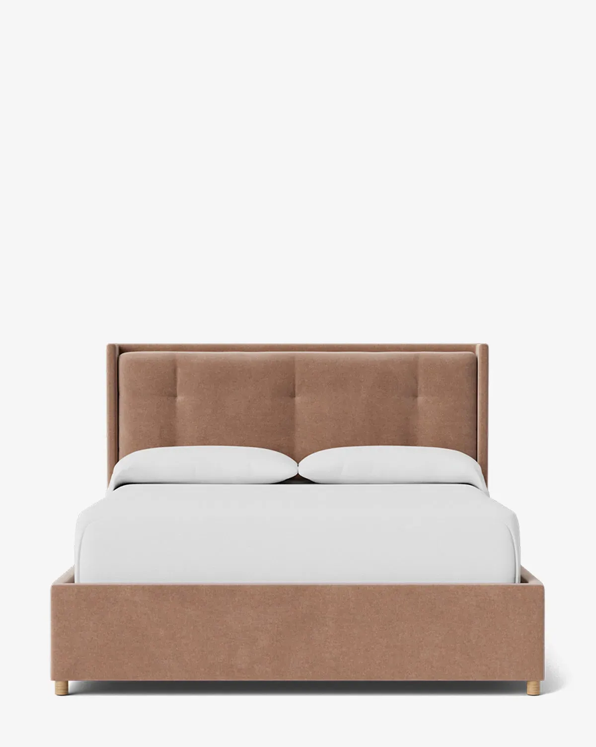 Ria Queen Size Bed Low Headboard - Rose, Velvet product