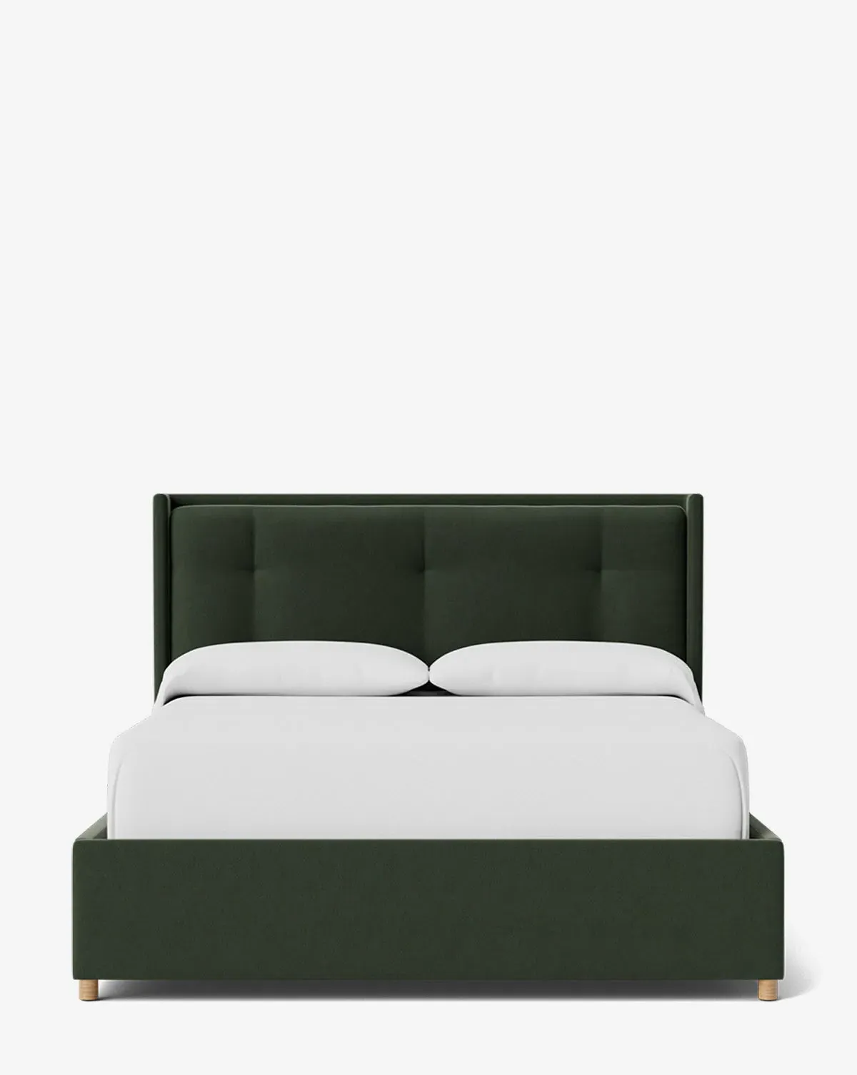 Ria Queen Size Bed Low Tufted Headboard - Agave, Velvet product