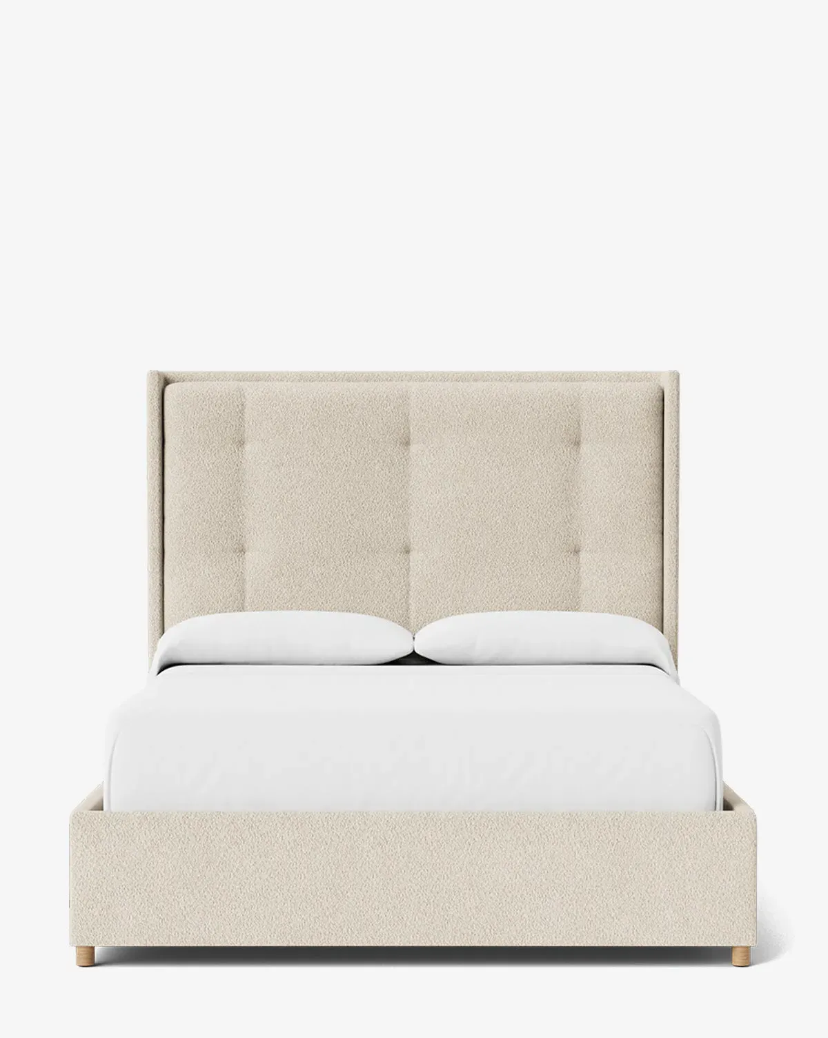 Ria Queen Size Bed Tall Headboard - Beige, Boucle product