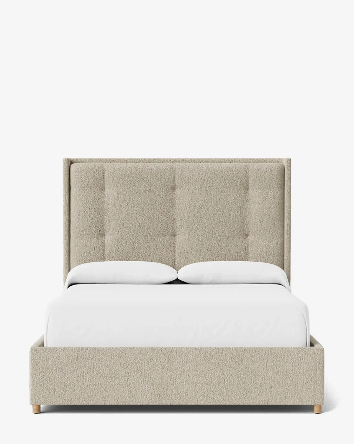Ria Queen Size Bed Tall Headboard - Flax, Boucle product