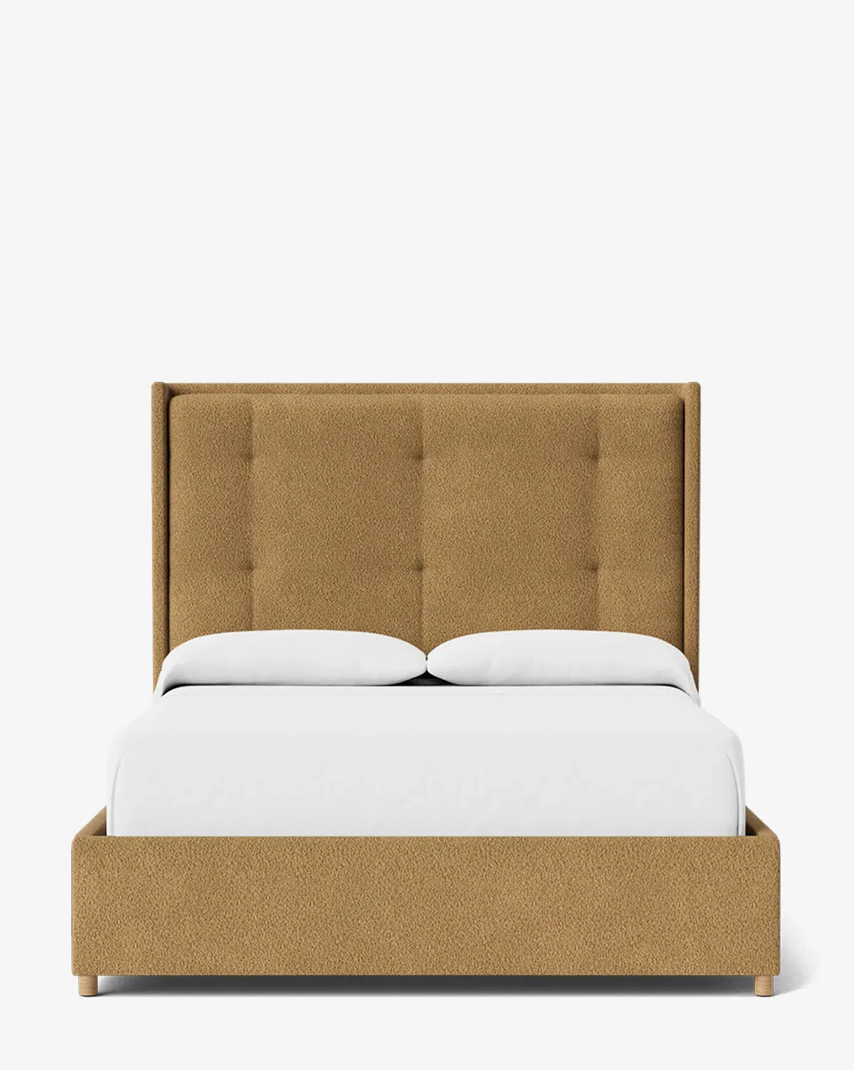 Ria Queen Size Bed Tall Tufted Headboard - Caramel, Boucle product