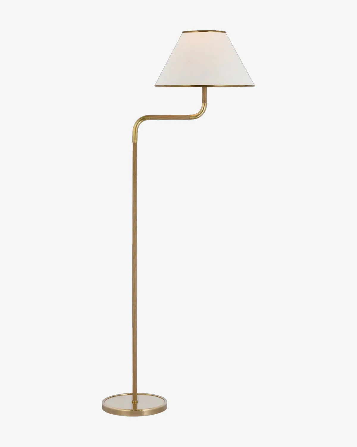 Rigby Medium Bridge Arm Floor Lamp - Linen, Brass product