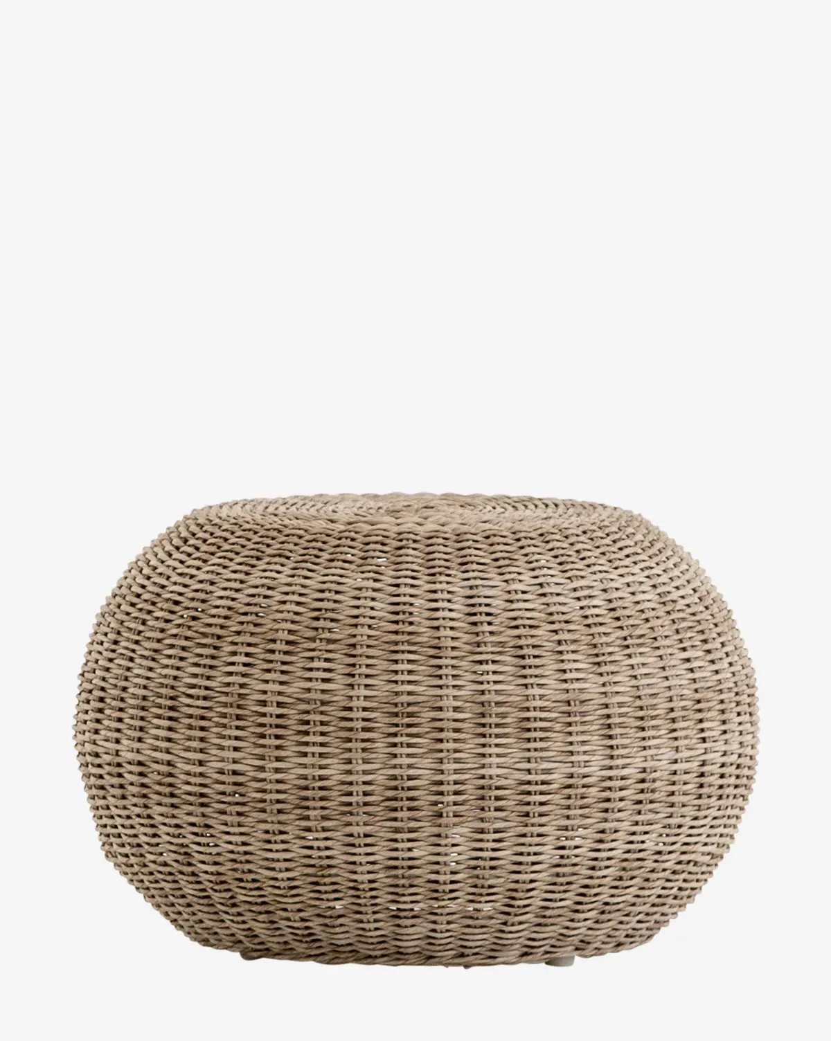 Rimma Outdoor Accent Stool - Vintage White, Wicker product