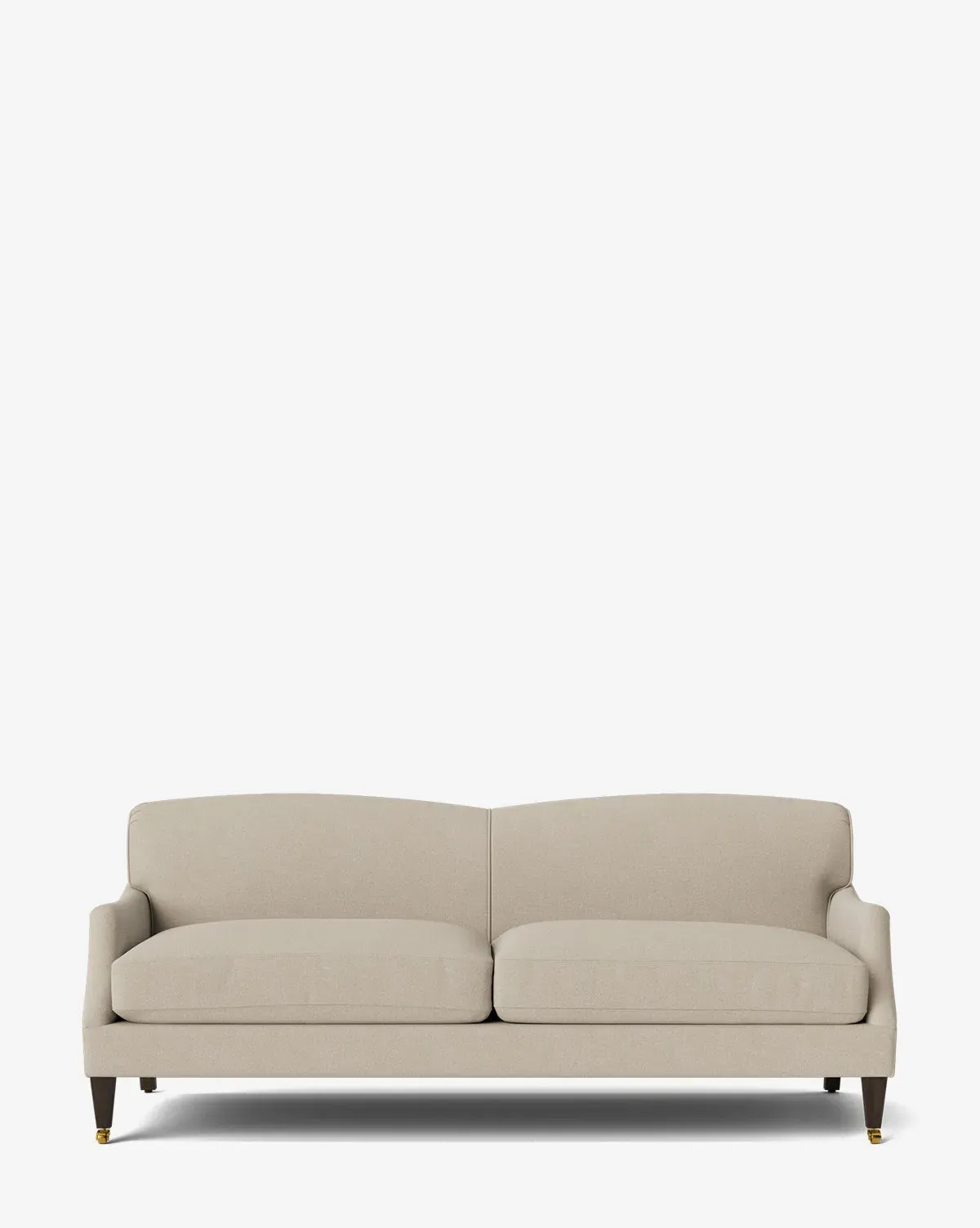 Rowley 85" Sofa with Brass Casters - Chocolate, Woven Fabric product