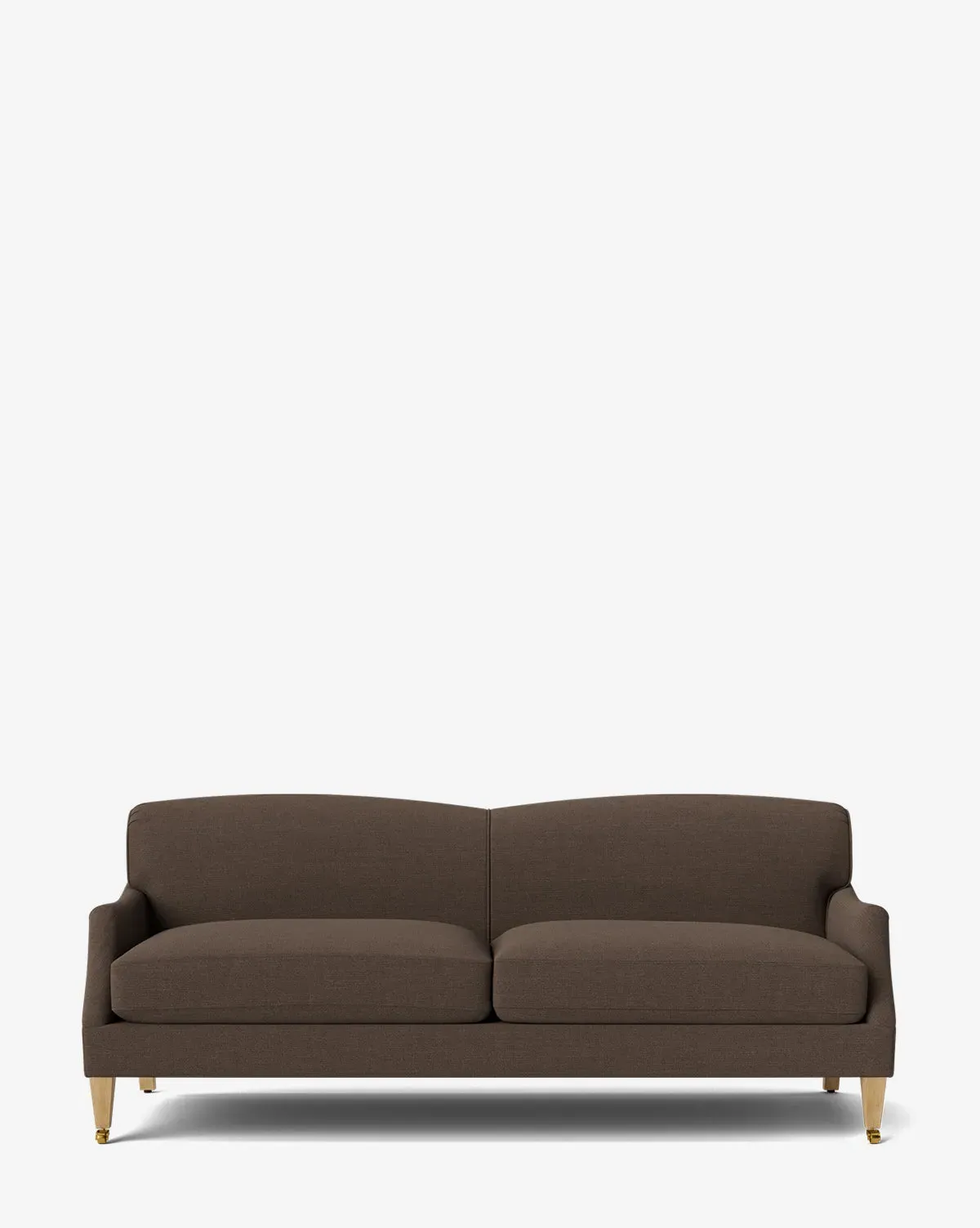 Rowley 85" Sofa with Brass Casters - Coffee, Crypton product