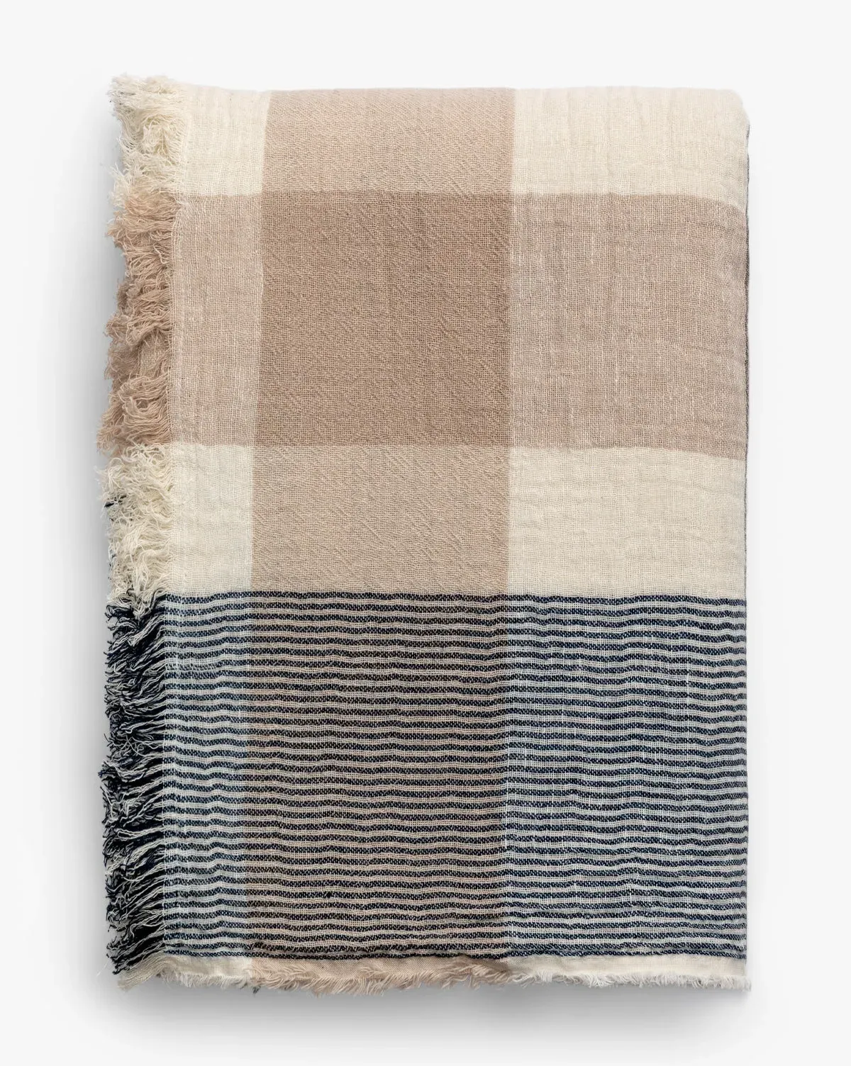 Sabina Plaid Throw - Cotton Linen Blend product
