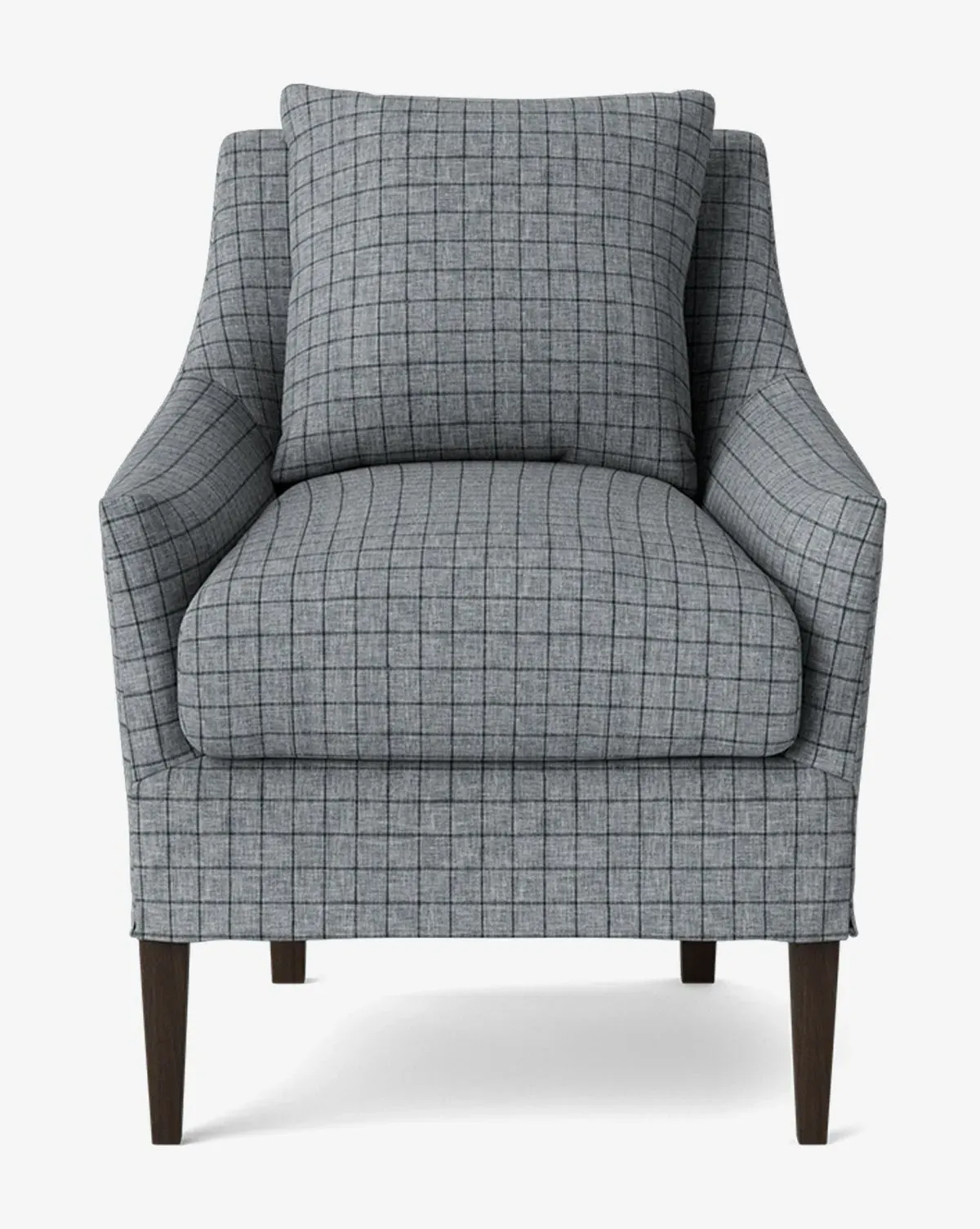 Sascha Slipcover Dining Chair - Ash Windowpane, Chocolate product