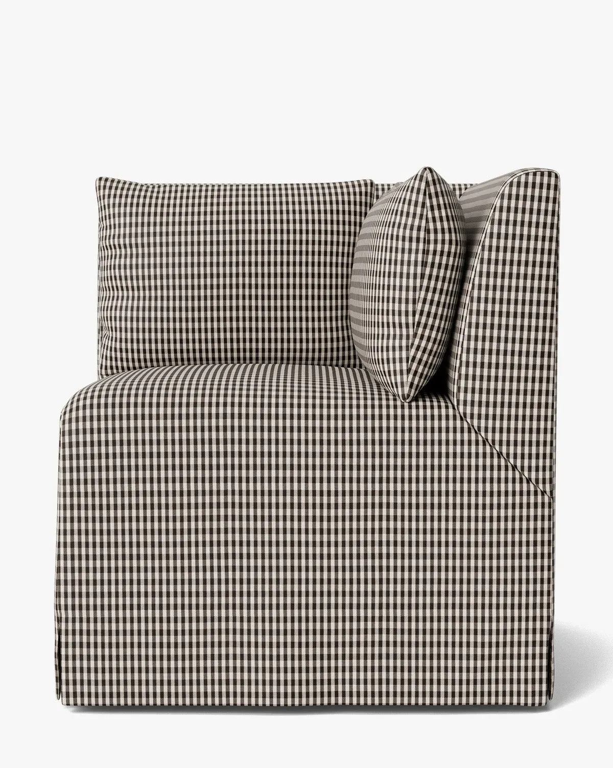 Scaletta Modular Corner Banquette - Dark Brown, Perennials Gingham product