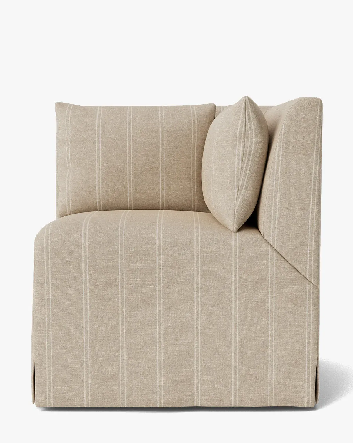 Scaletta Modular Corner Banquette - Oatmeal & Ivory Stripe, Linen product