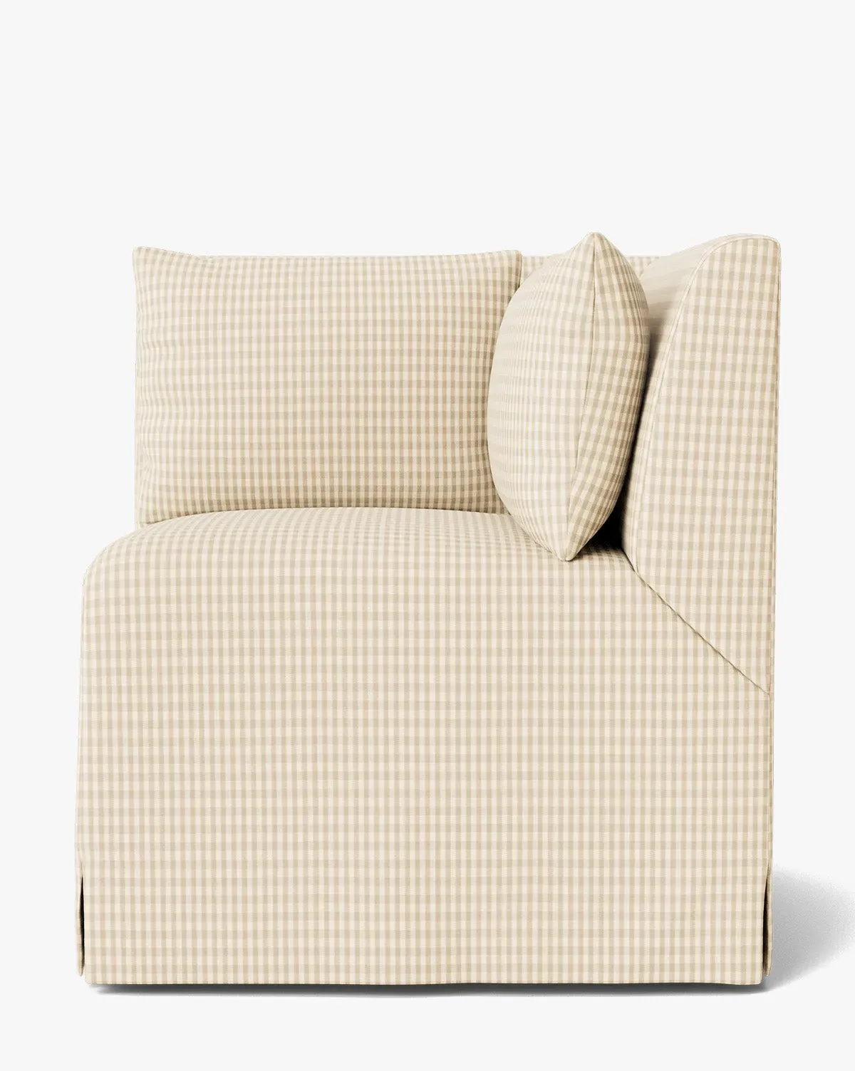 Scaletta Modular Corner Banquette - Tan, Perennials Gingham product
