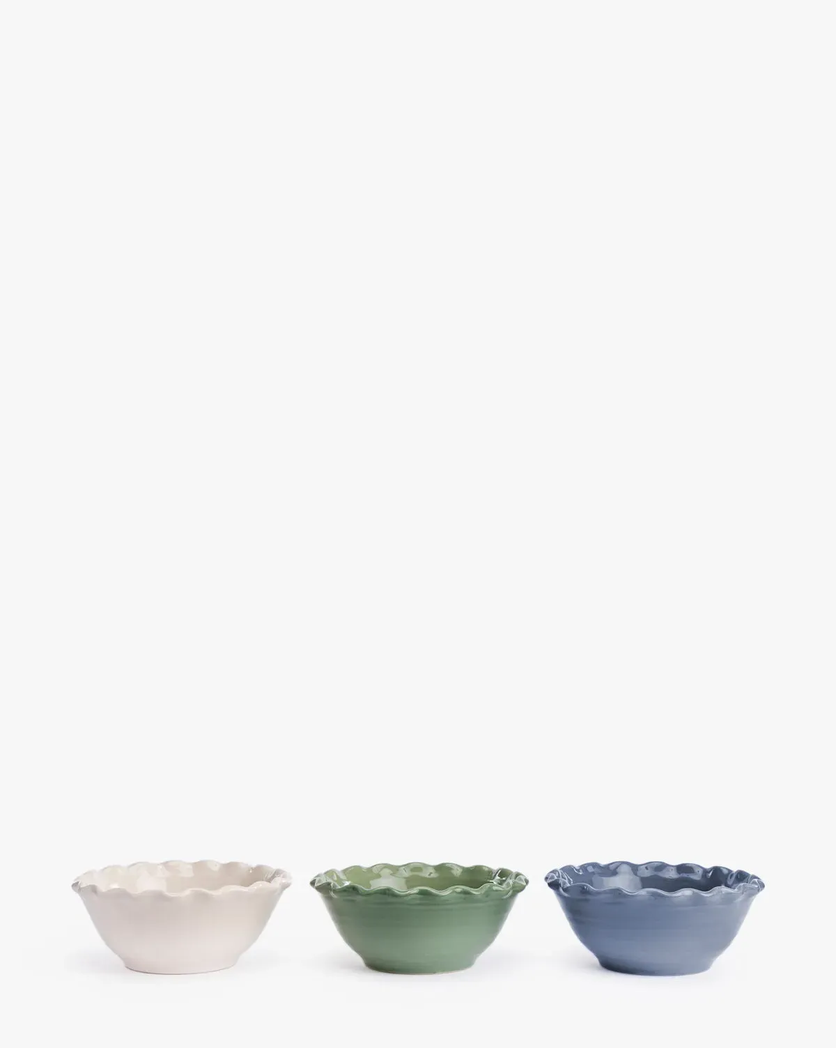 Scalloped Stoneware Bowls Set of 3 product
