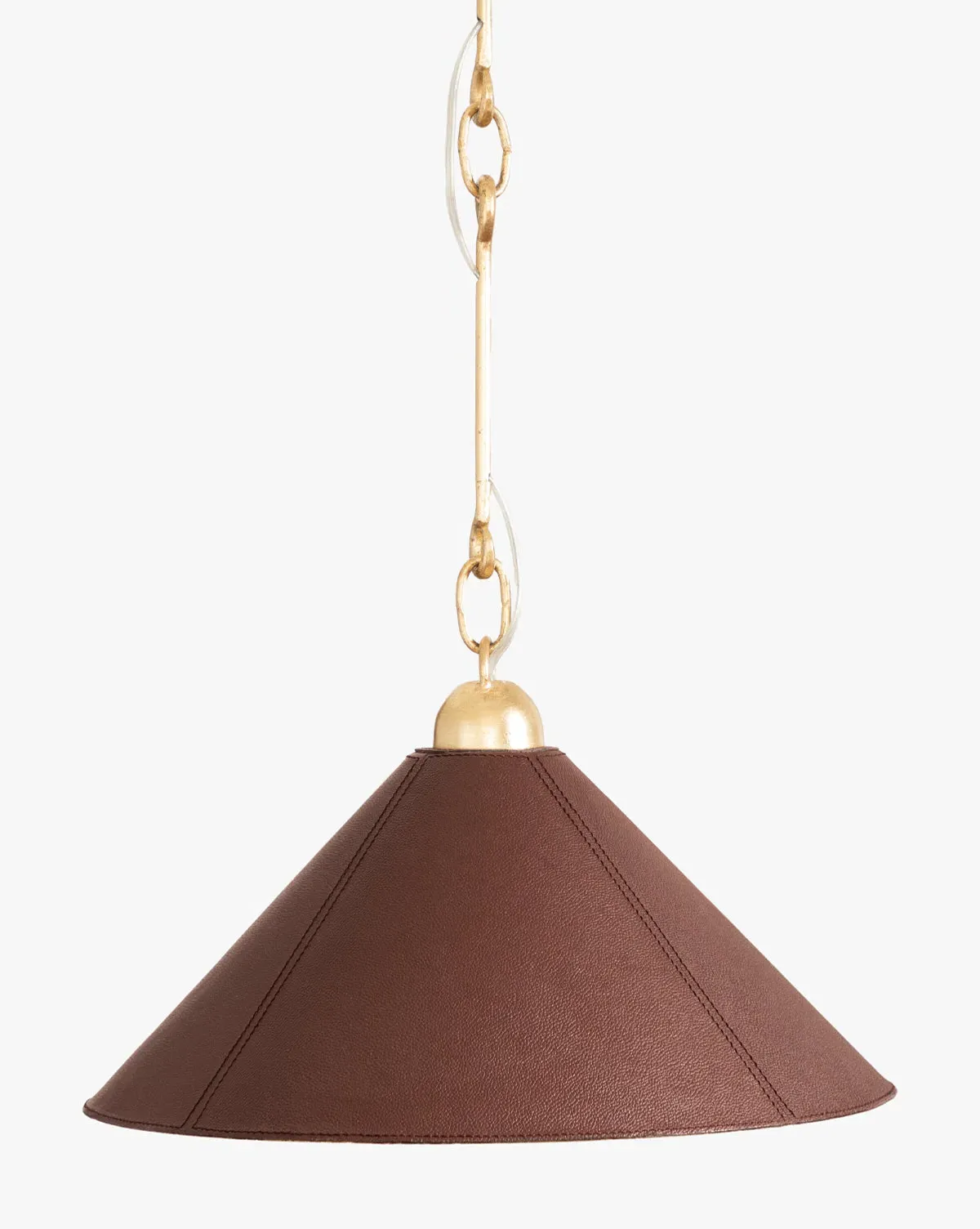 Scarlett Pendant Light - Gold Leaf & Brown, Iron & Leather product