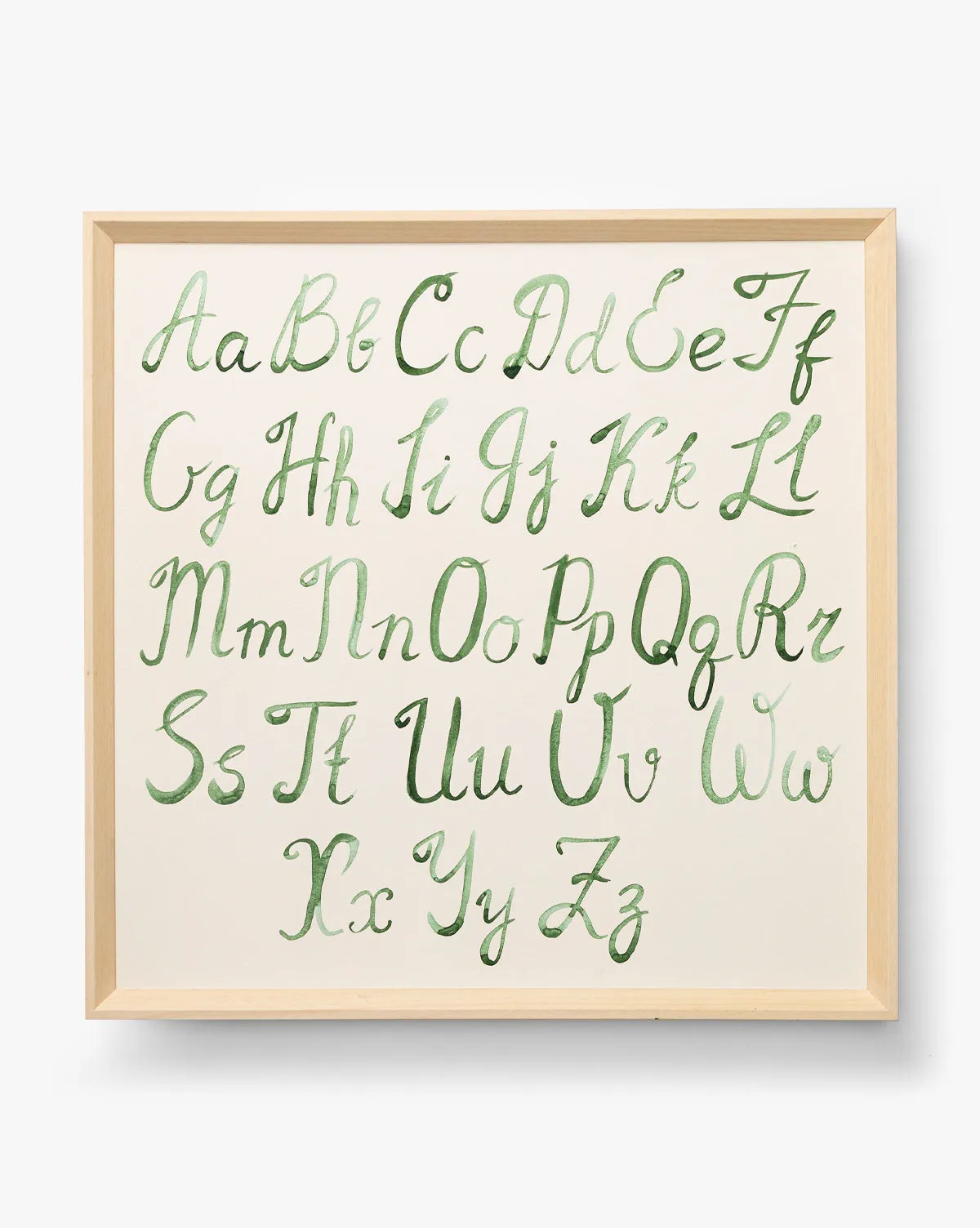 Script Alphabet Framed Wall Art - White, Green product