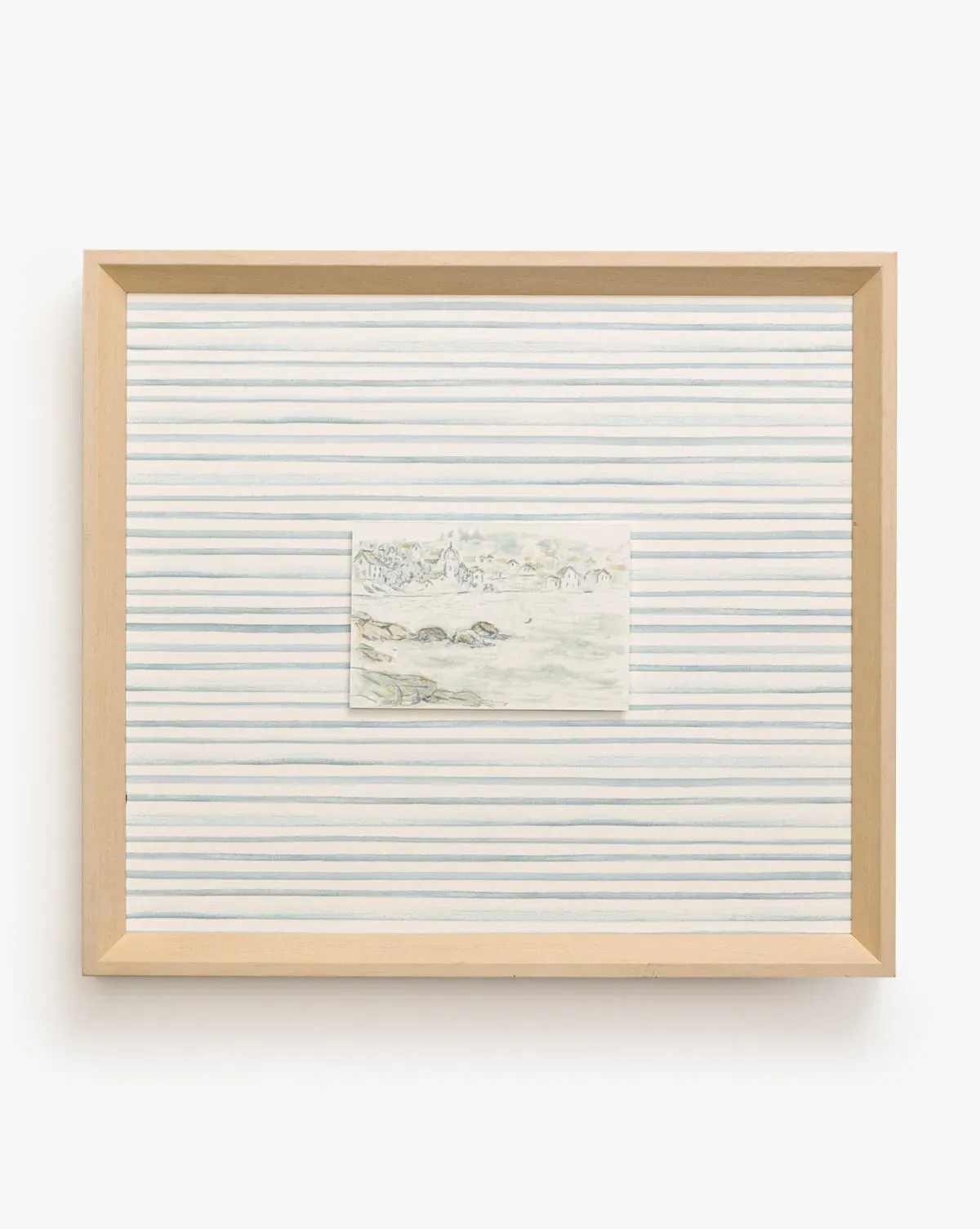 Seaside Village Framed Wall Art - Blue, White product