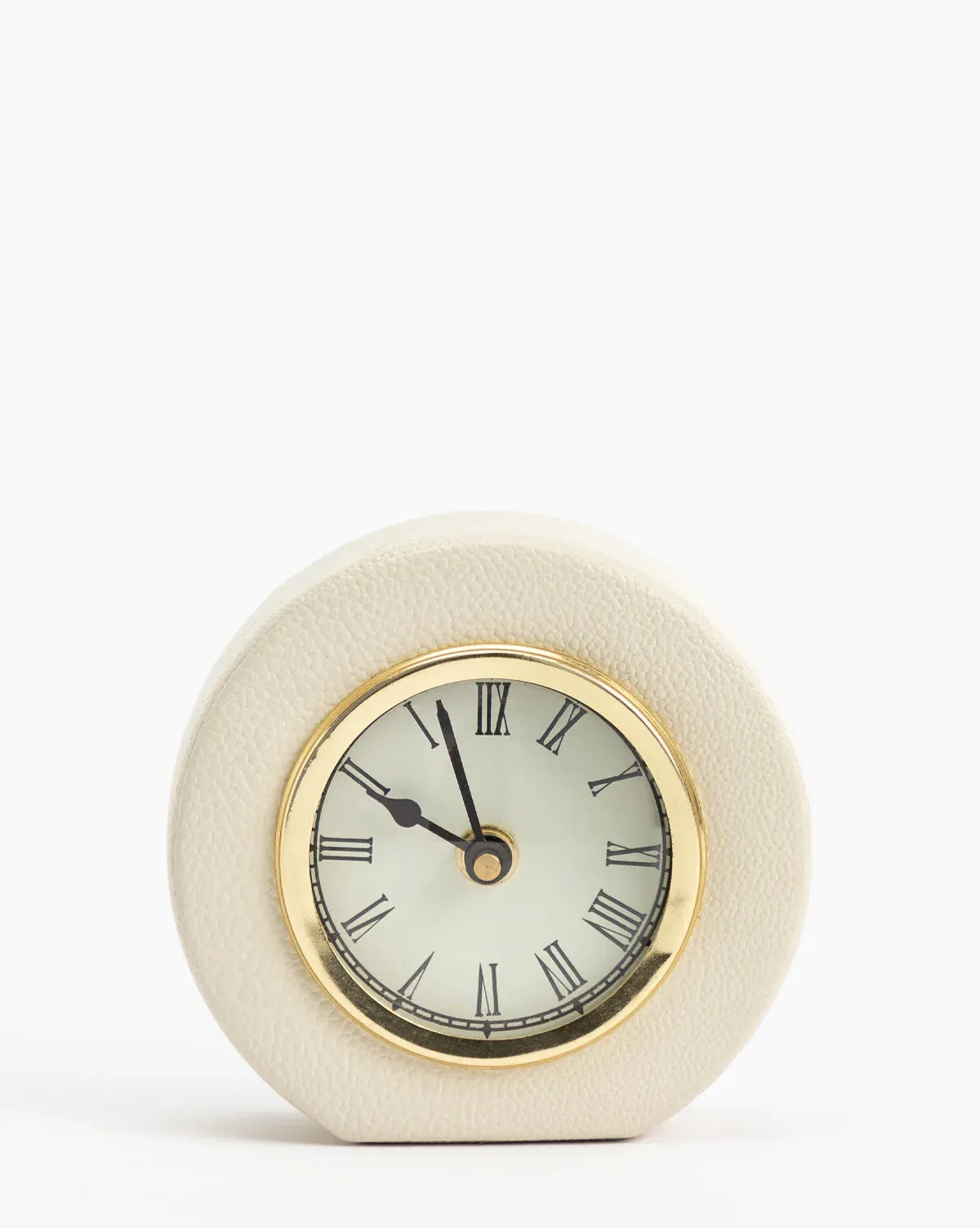 Shagreen Table Clock - Cream, Leather product
