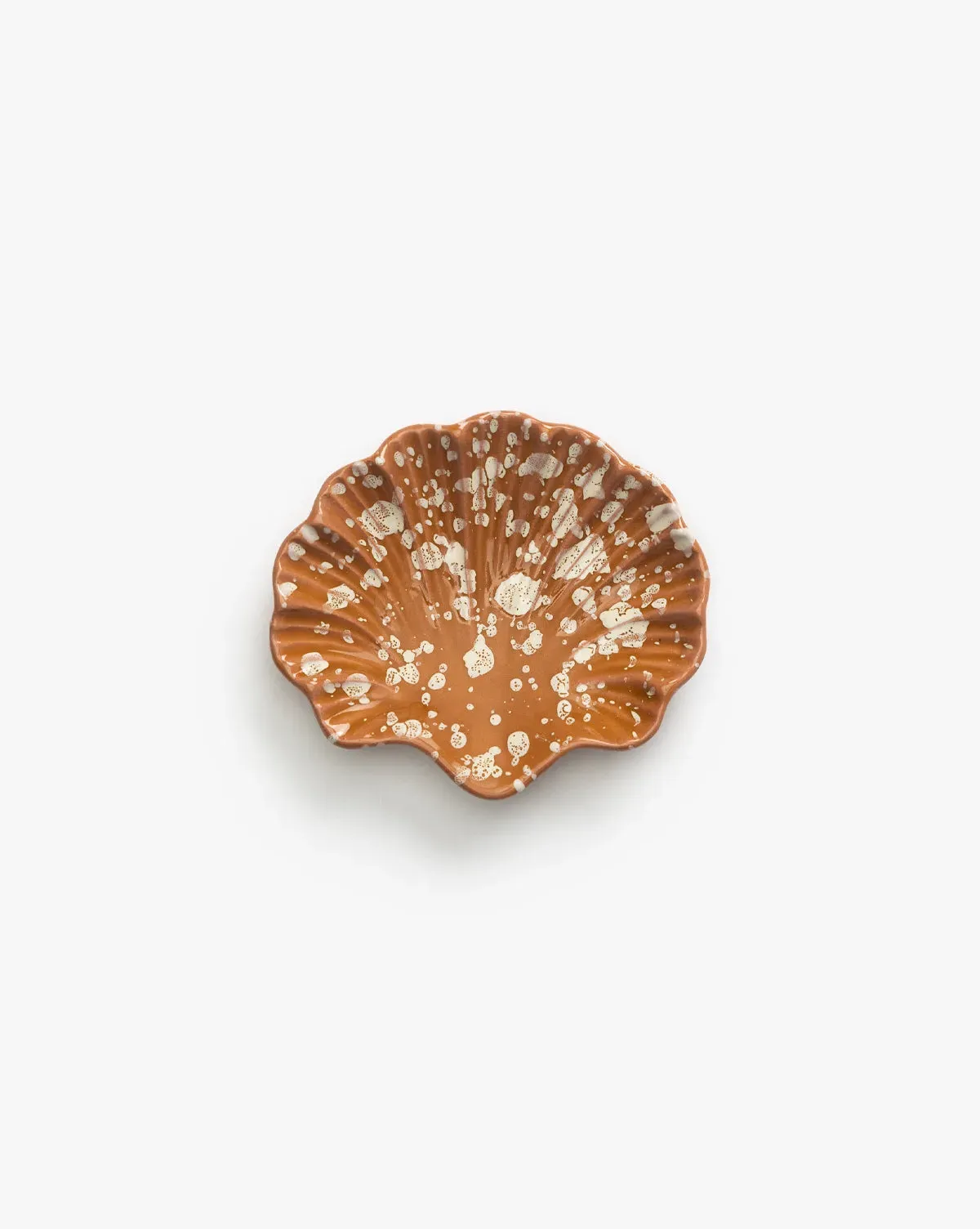 Sharland England Splatter Coquillage Shell Dish - Terracotta, Cream product
