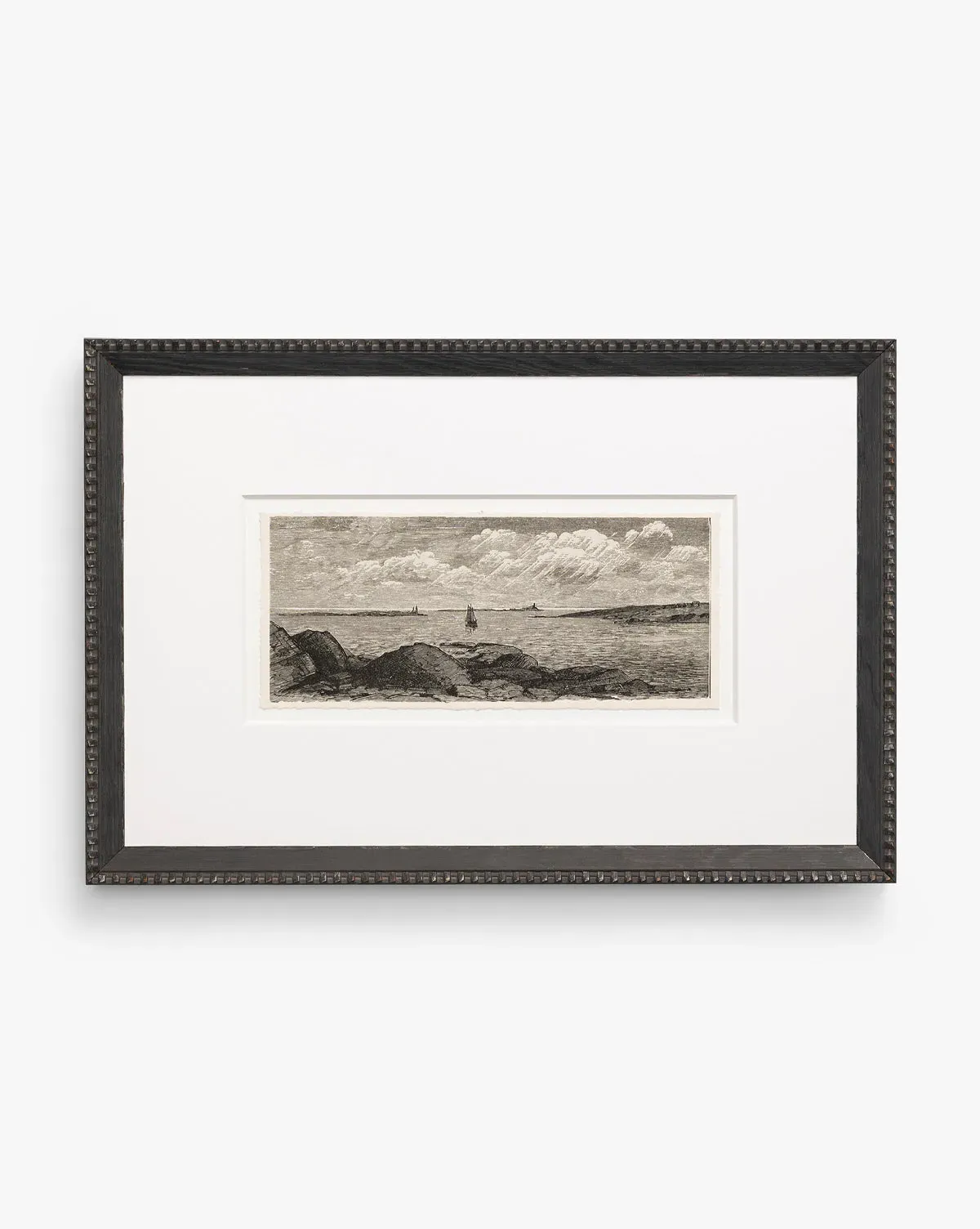 Shoals Engraving Seascape Artwork - Grey product