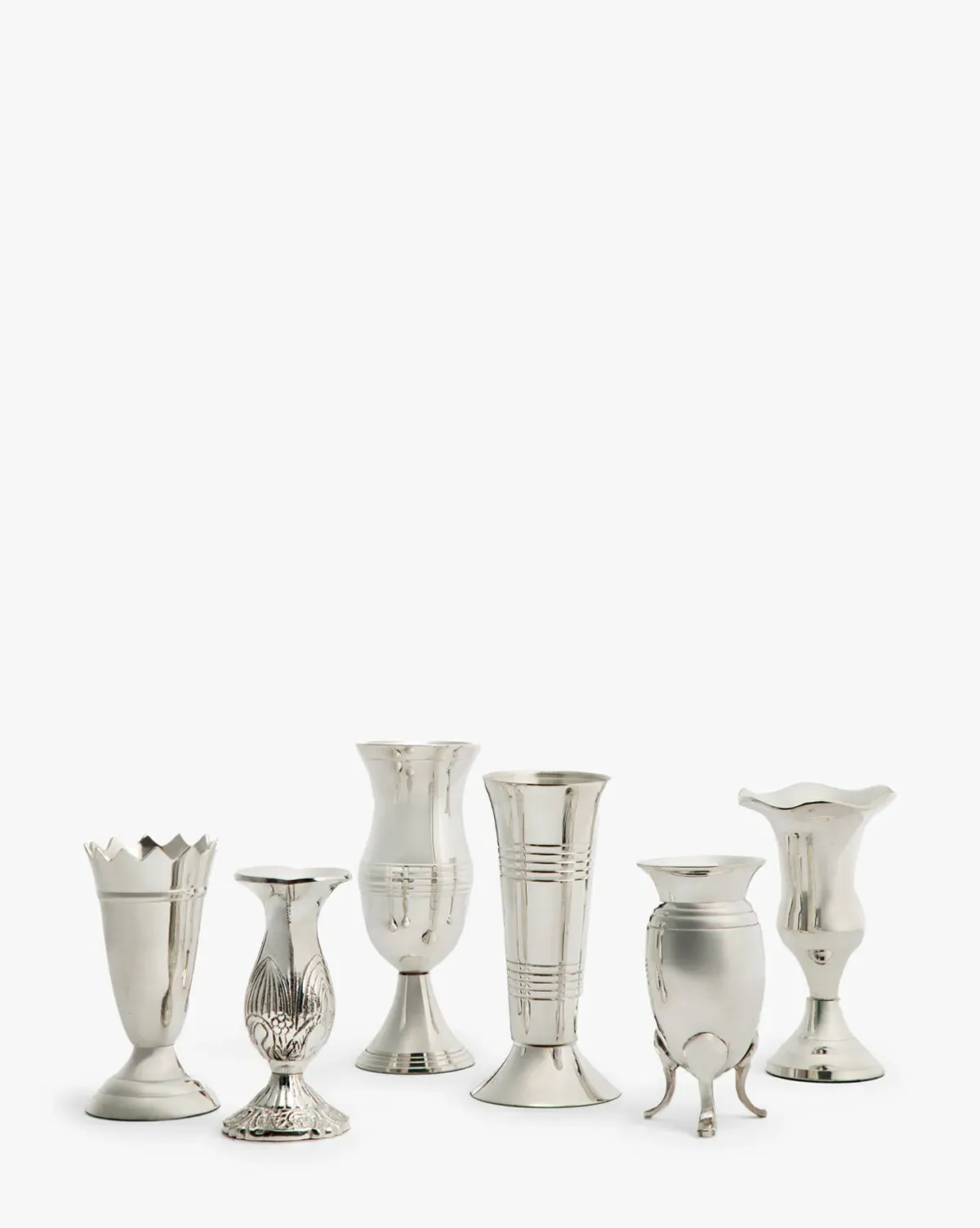Silver Vases Set of 6 - Silver product