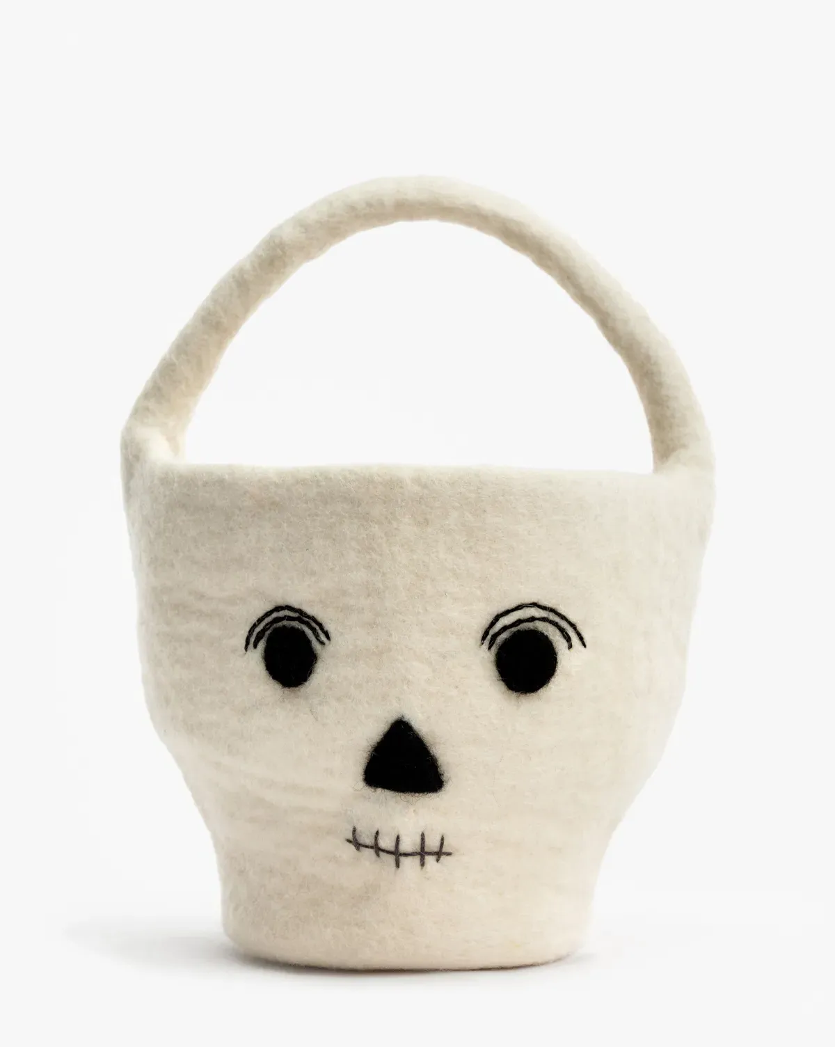 Skeleton Trick or Treat Felt Basket product
