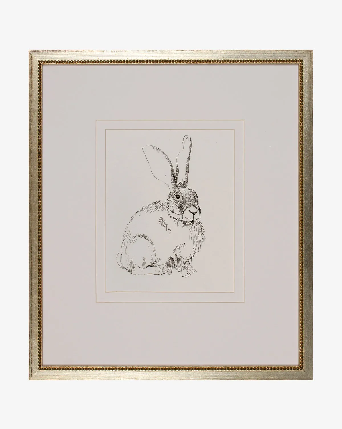 Sketched Bunny II Giclee Print - Silver, Wood product