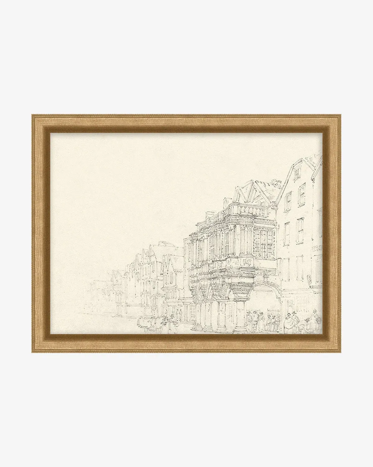 Sketched City Street Framed Print - Gold product